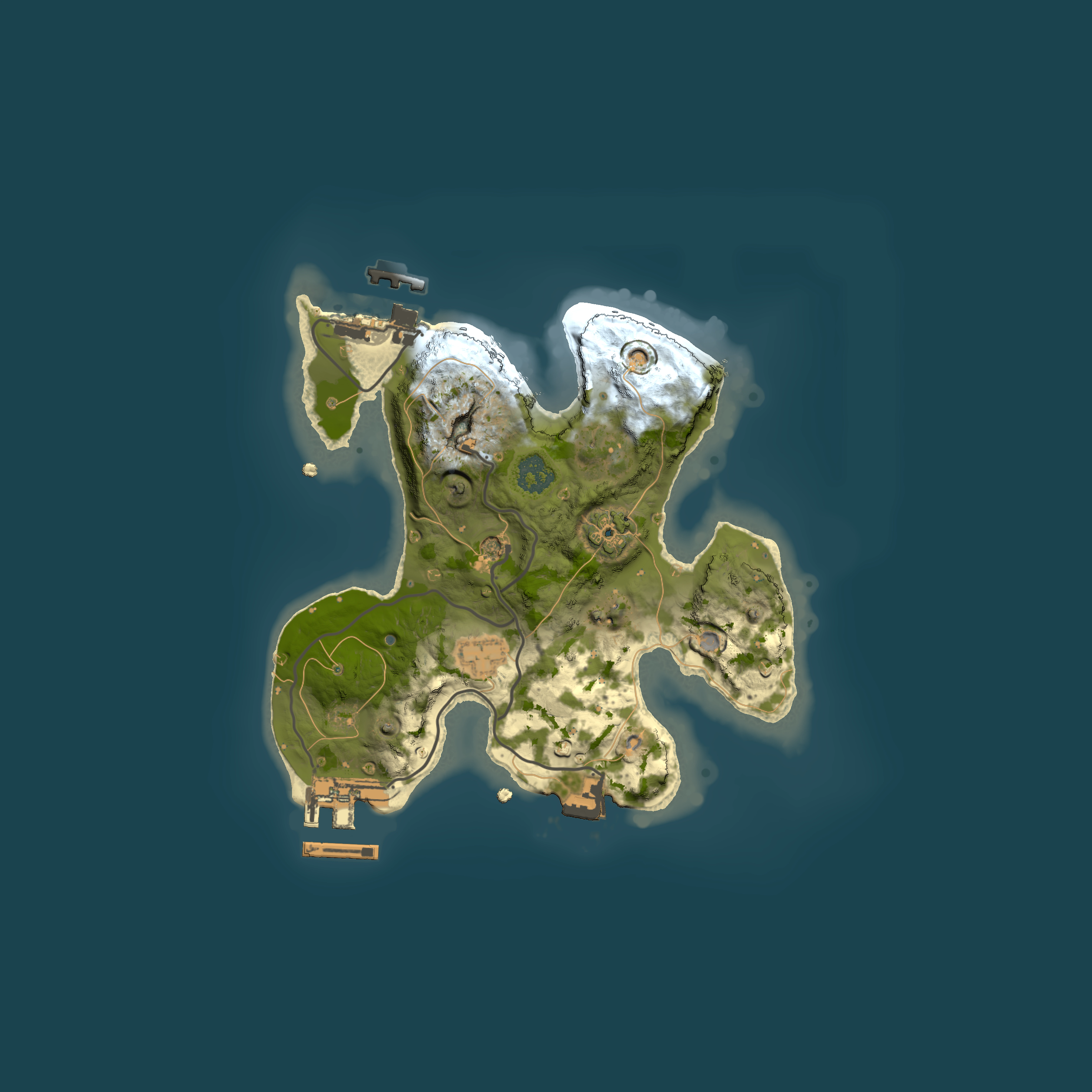 Full top-down render of Rust map seed 1391852265, 2000x2000m