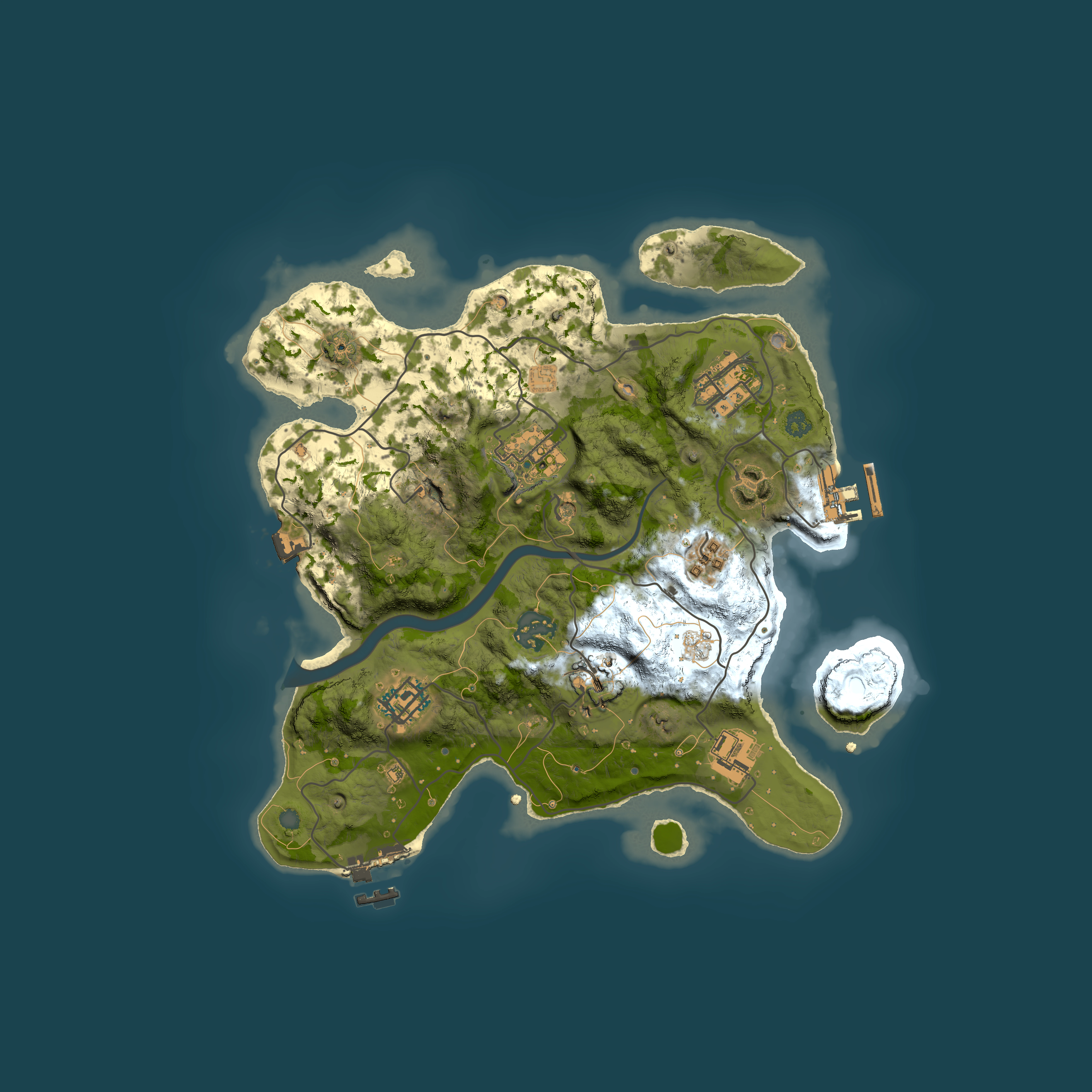Full top-down render of Rust map seed 340778006, 3000x3000m