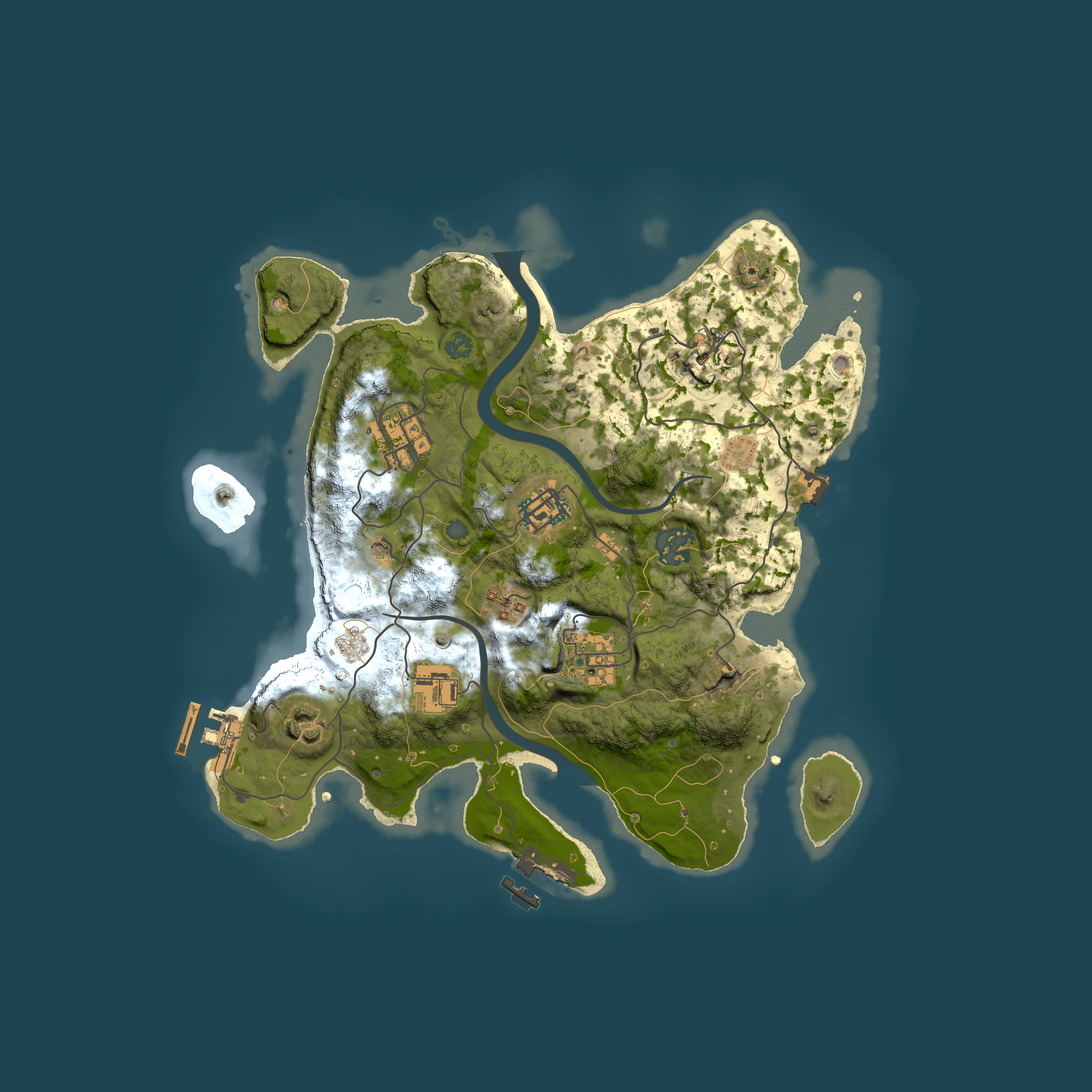 Full top-down render of Rust map seed 1934934764, 3000x3000m