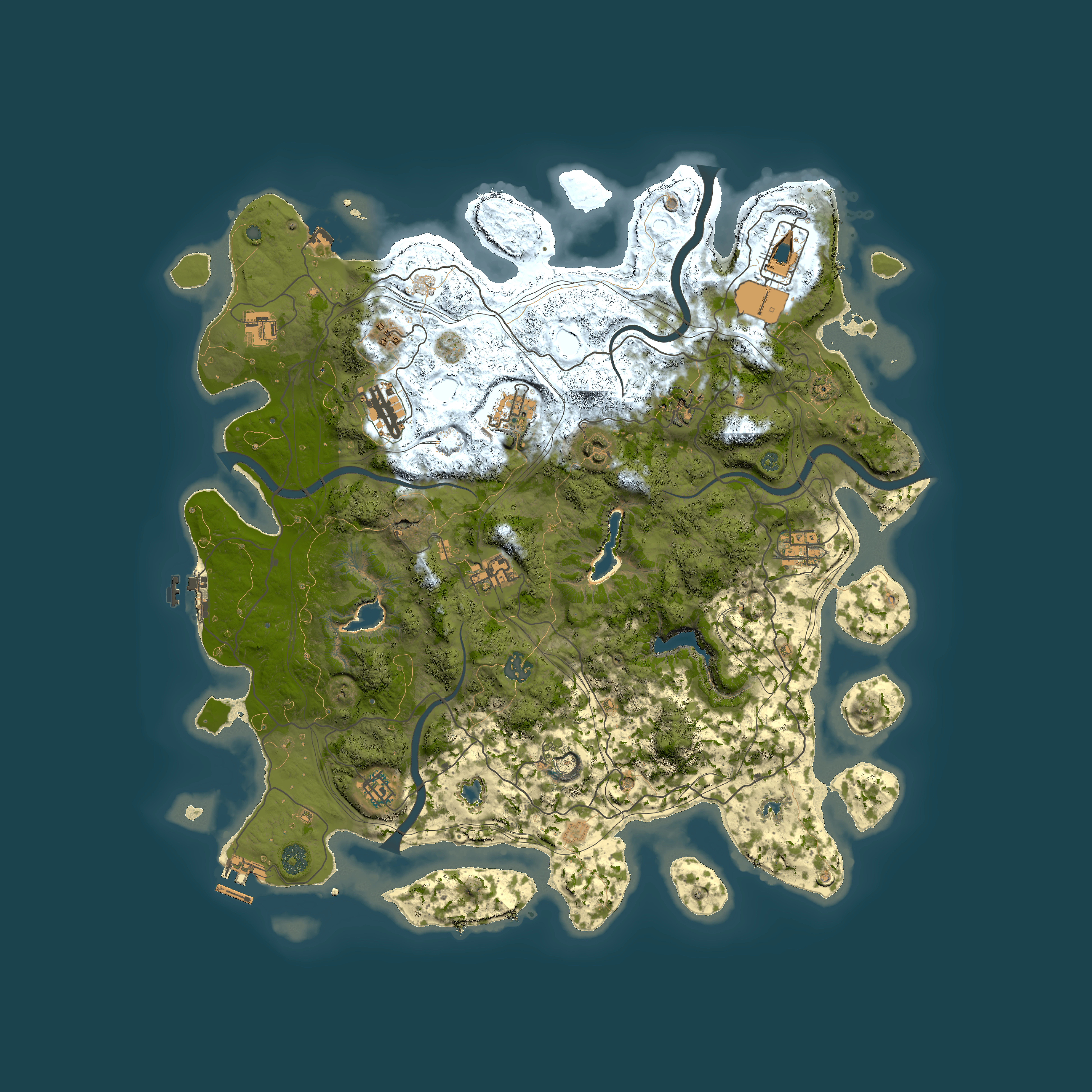 Full top-down render of Rust map seed 1741618801, 4500x4500m