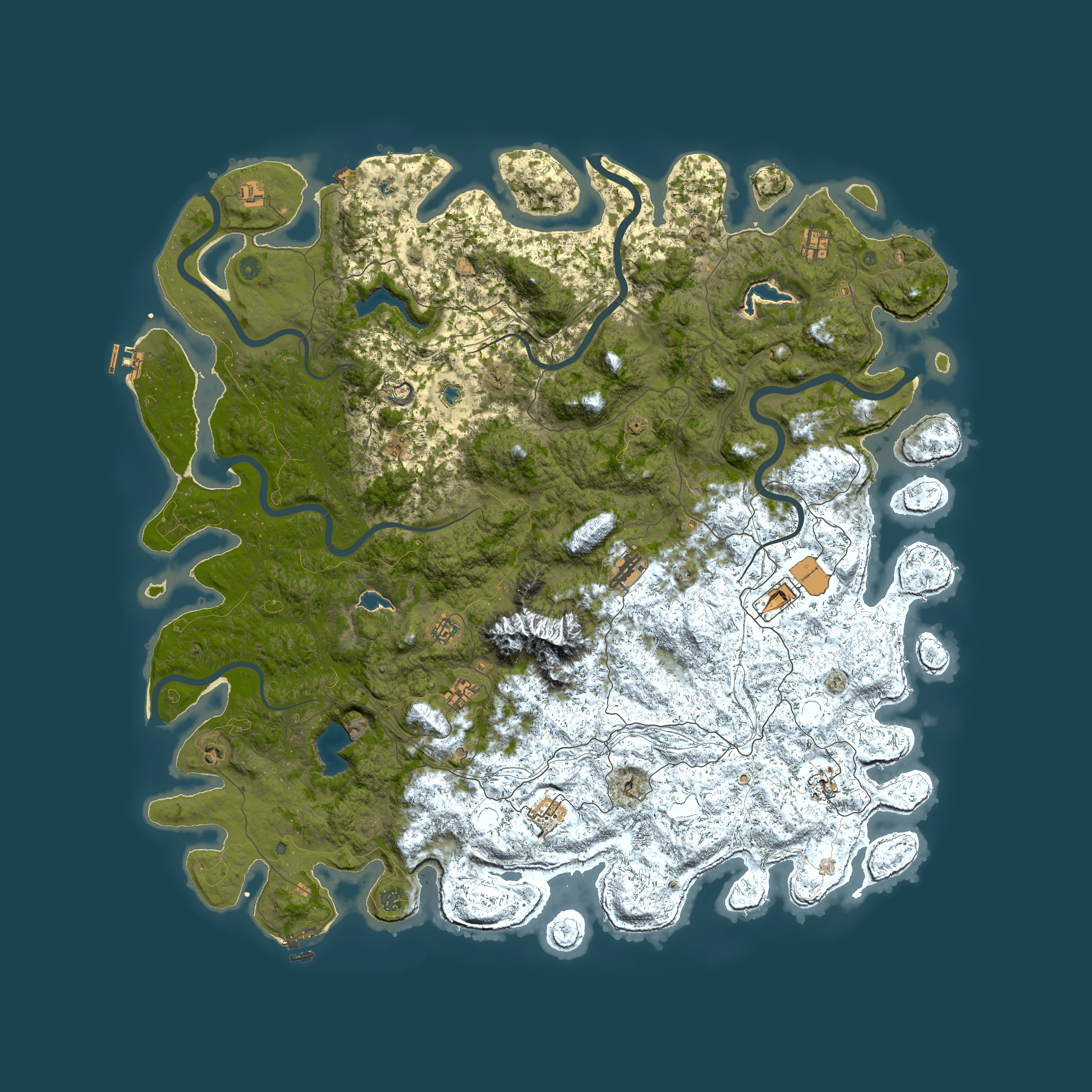 Full top-down render of Rust map seed 665676257, 6000x6000m