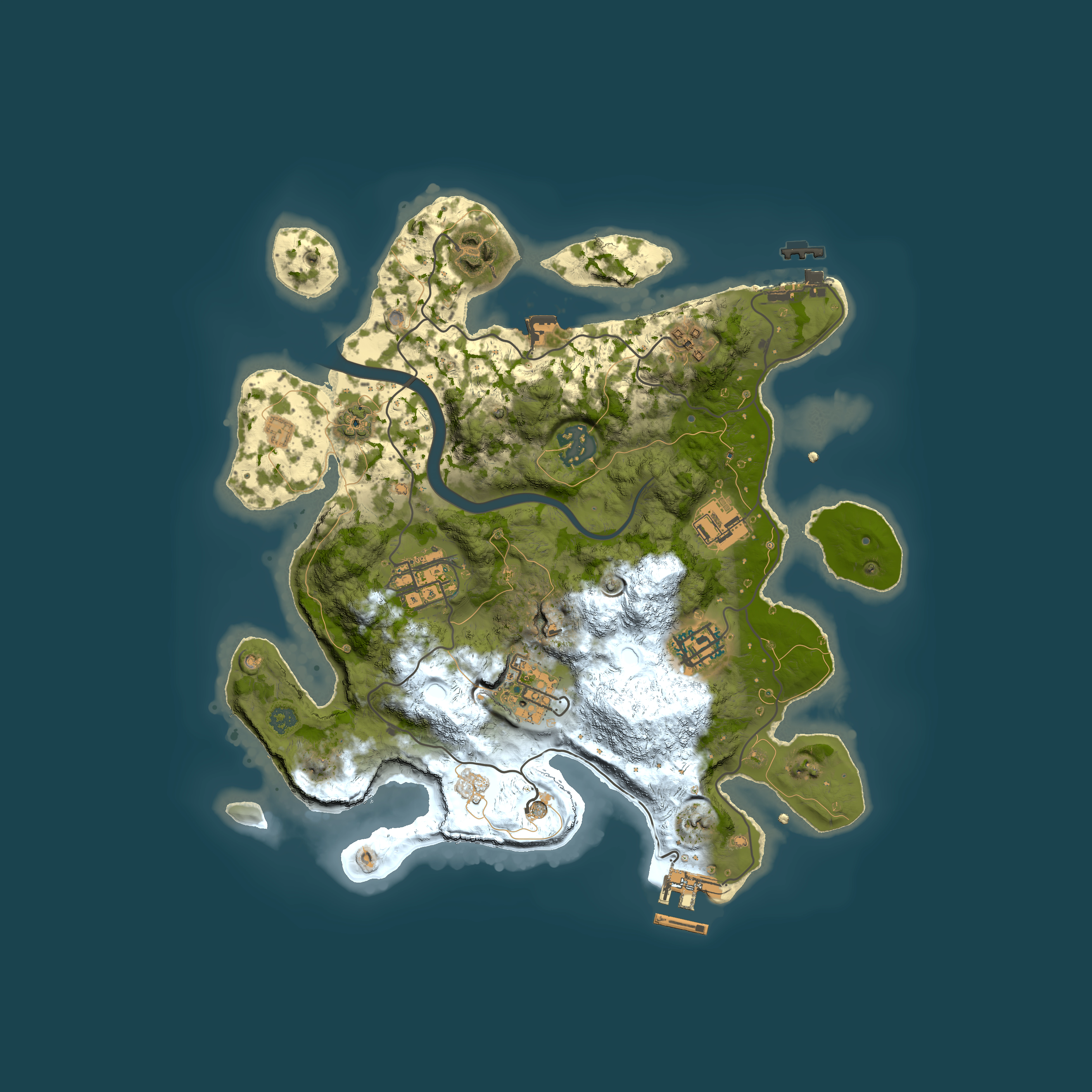 Full top-down render of Rust map seed 316906890, 3000x3000m