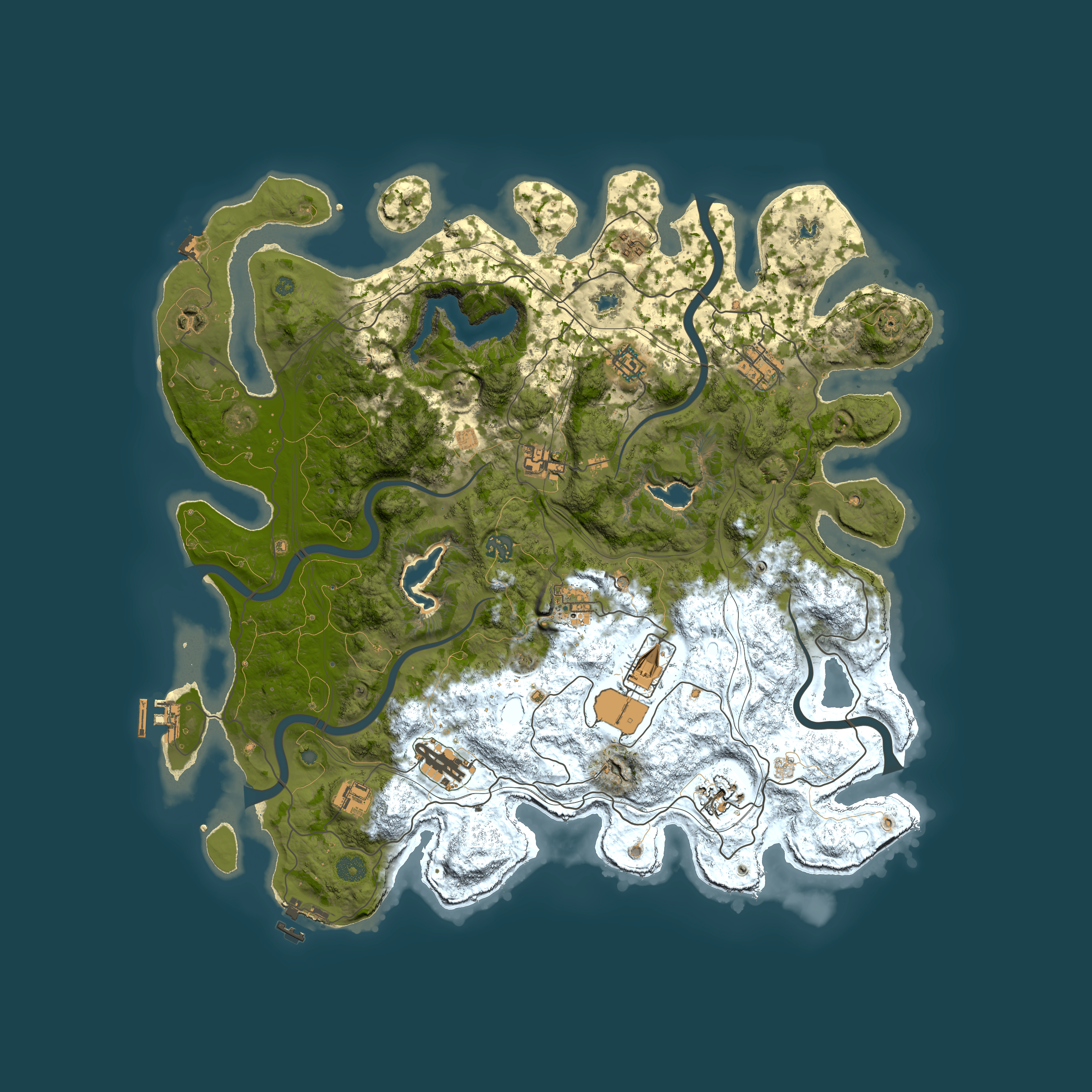 Full top-down render of Rust map seed 1132803196, 4500x4500m
