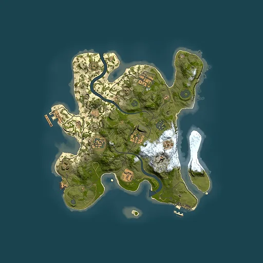 Rust map seed 65143414, 3000x3000m top-down preview