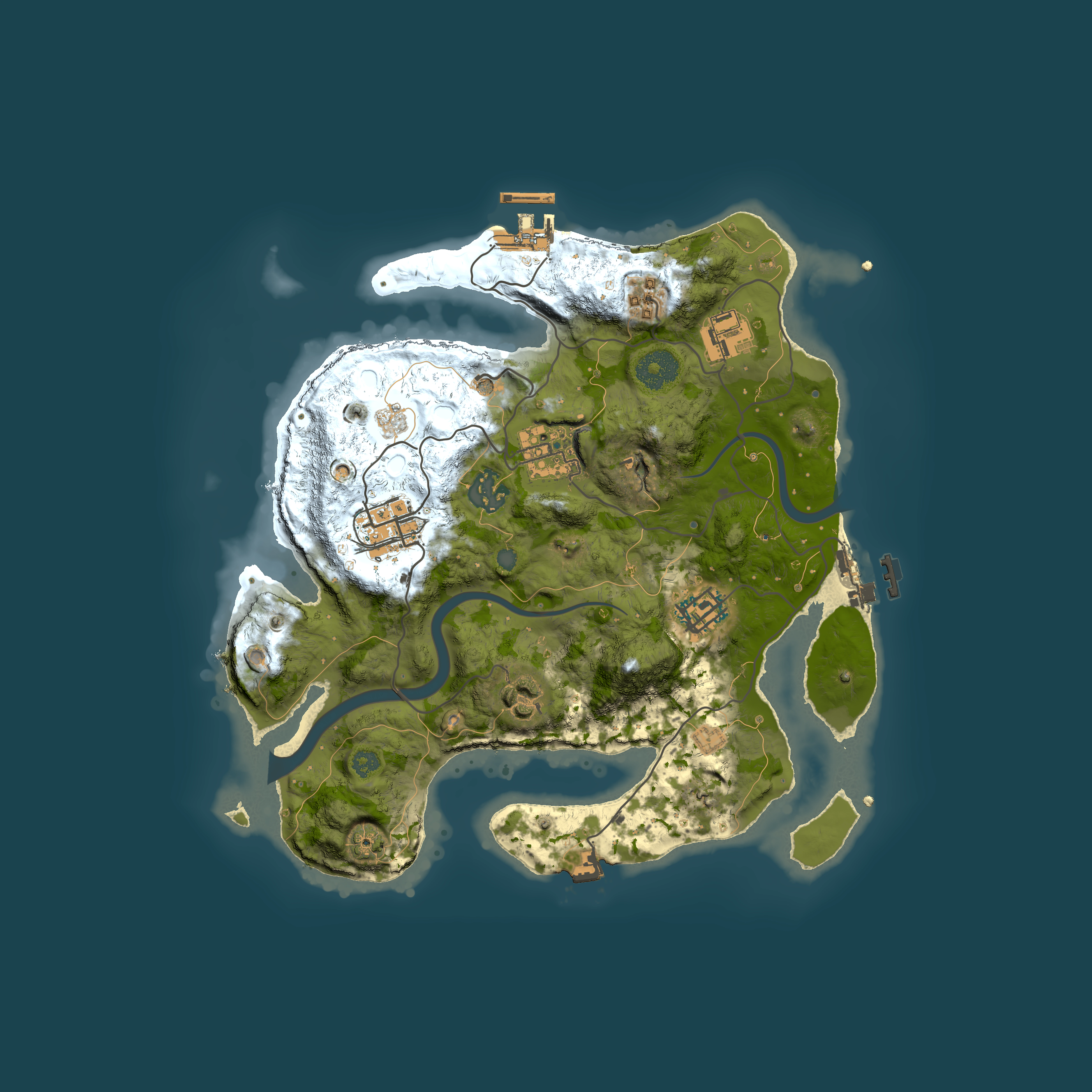 Full top-down render of Rust map seed 1599902902, 3000x3000m