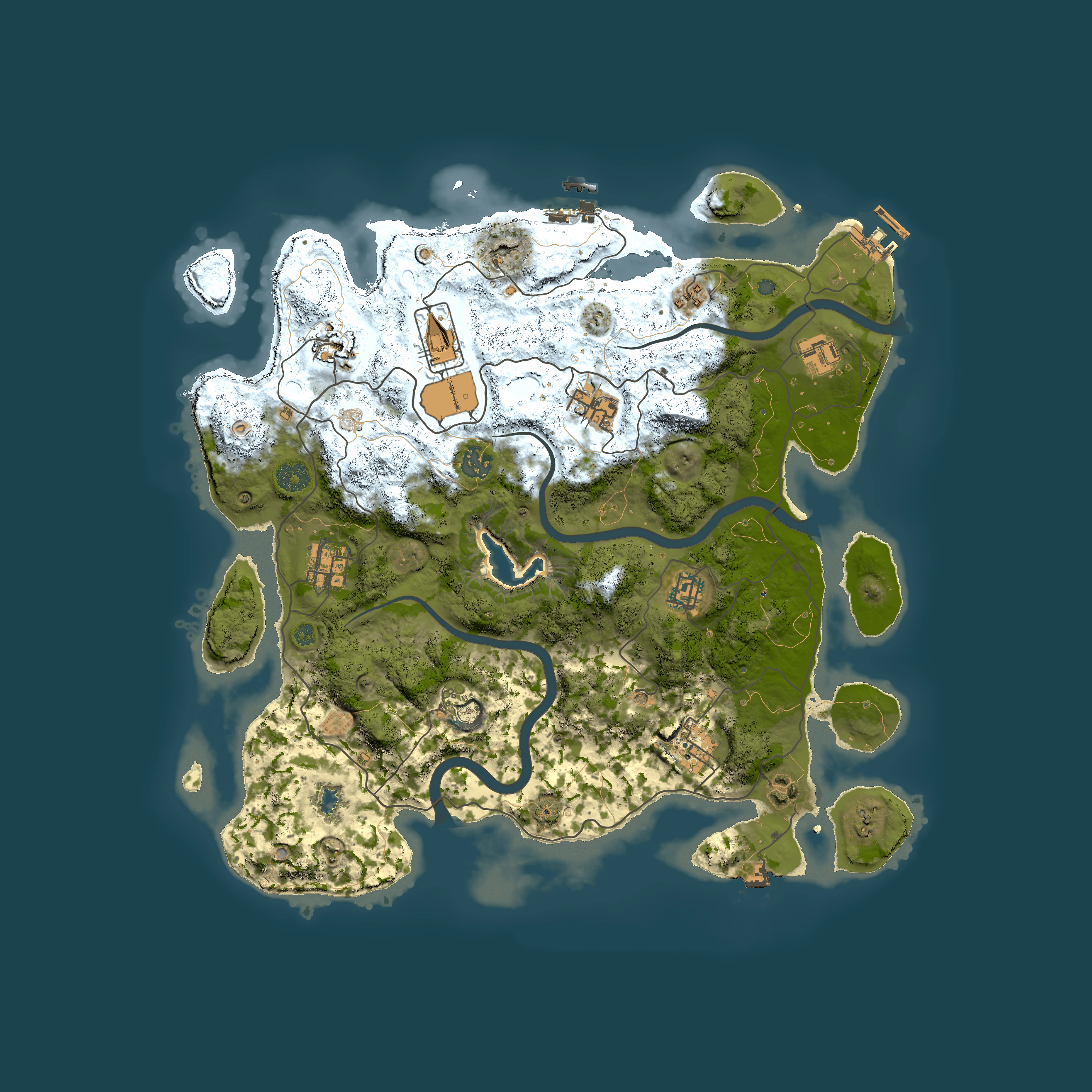 Full top-down render of Rust map seed 1735596157, 4000x4000m