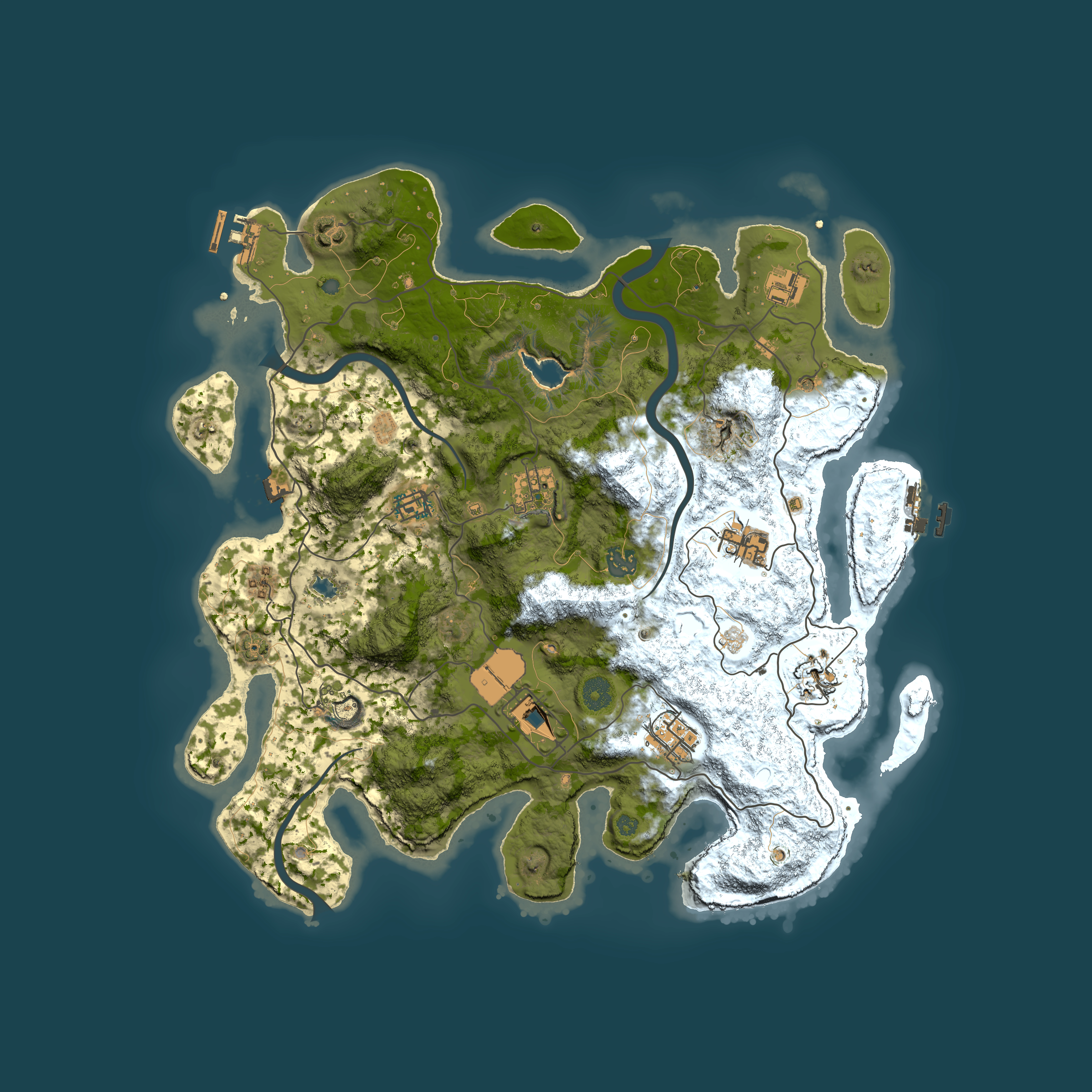 Full top-down render of Rust map seed 1215365668, 4000x4000m