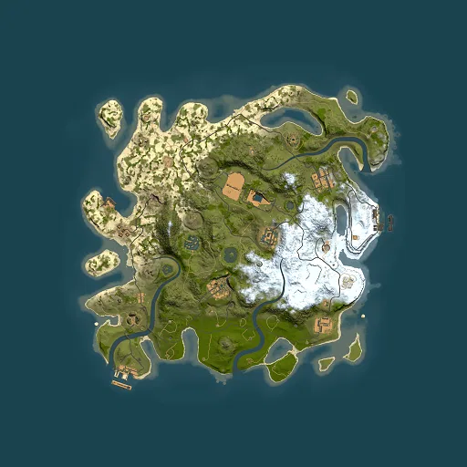 Rust map seed 155726591, 3500x3500m top-down preview
