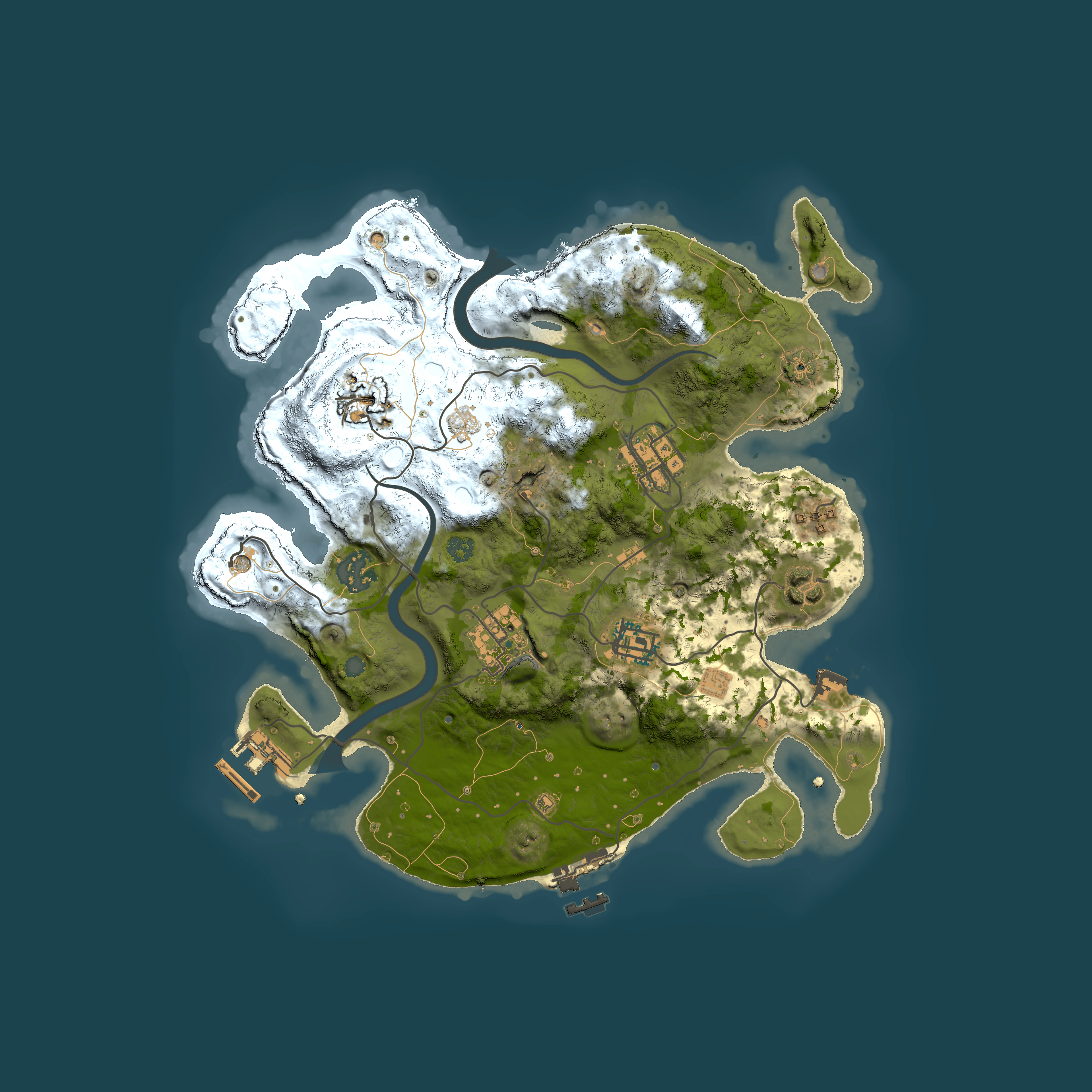 Full top-down render of Rust map seed 728840567, 3000x3000m