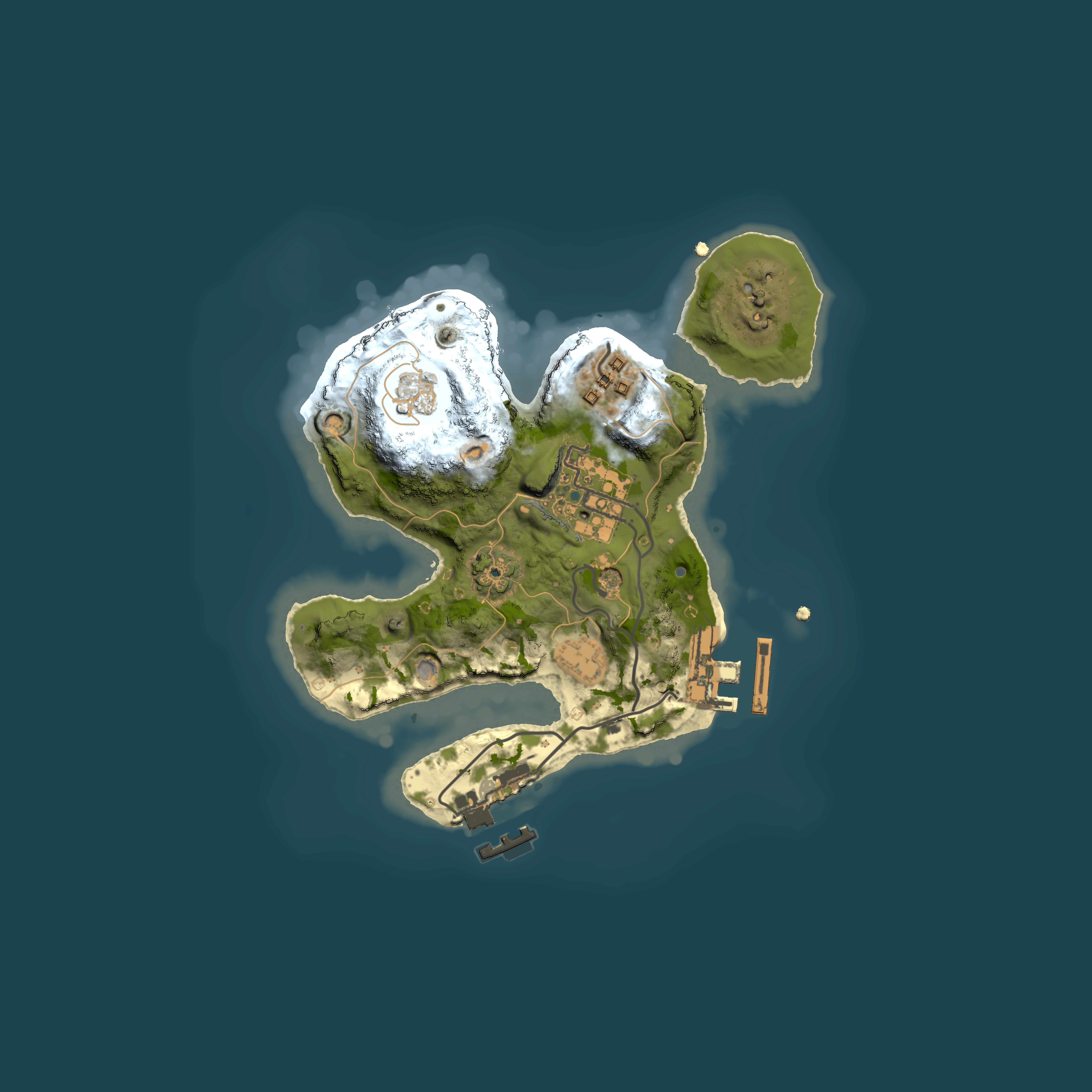 Full top-down render of Rust map seed 1258477902, 2000x2000m