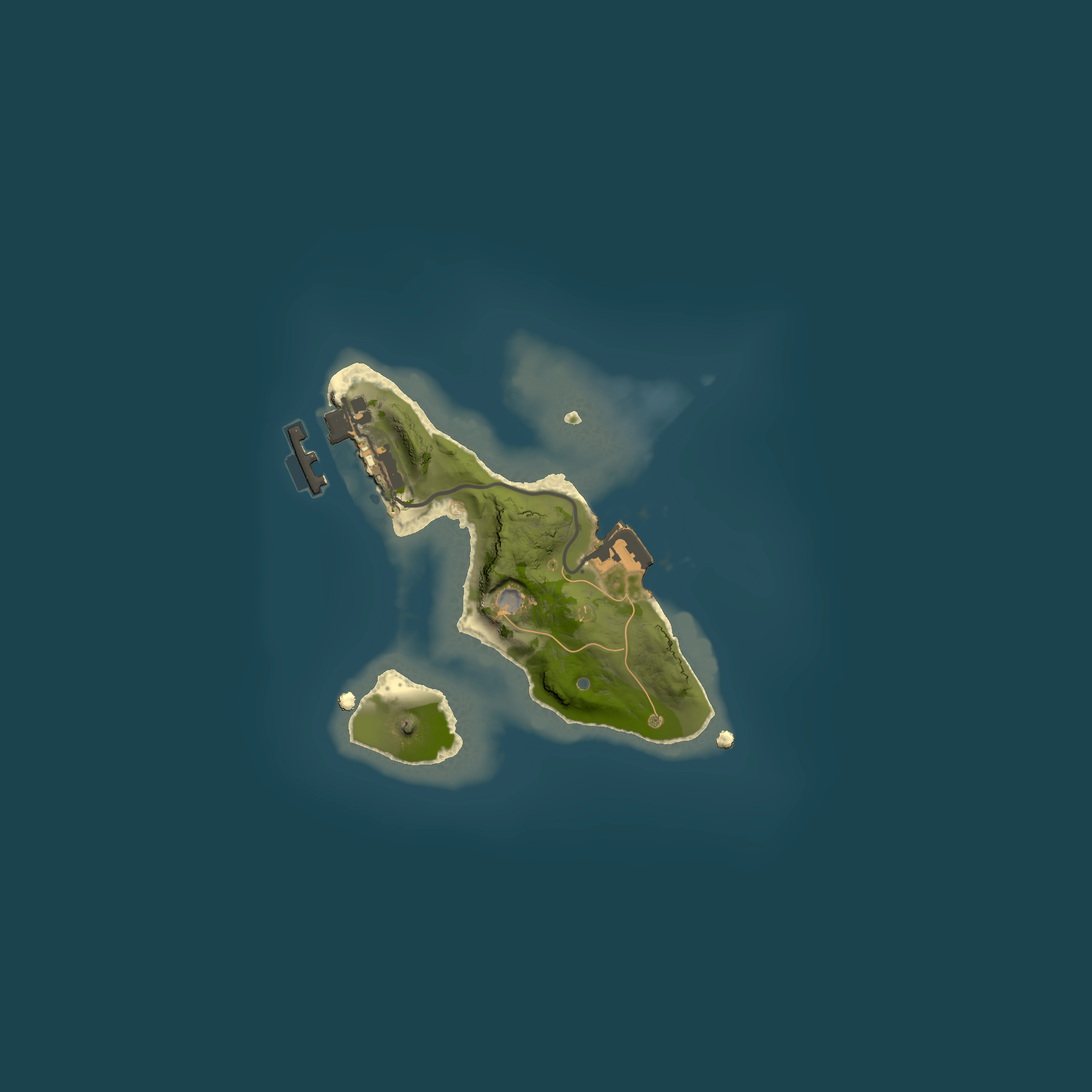 Full top-down render of Rust map seed 1289685564, 1500x1500m