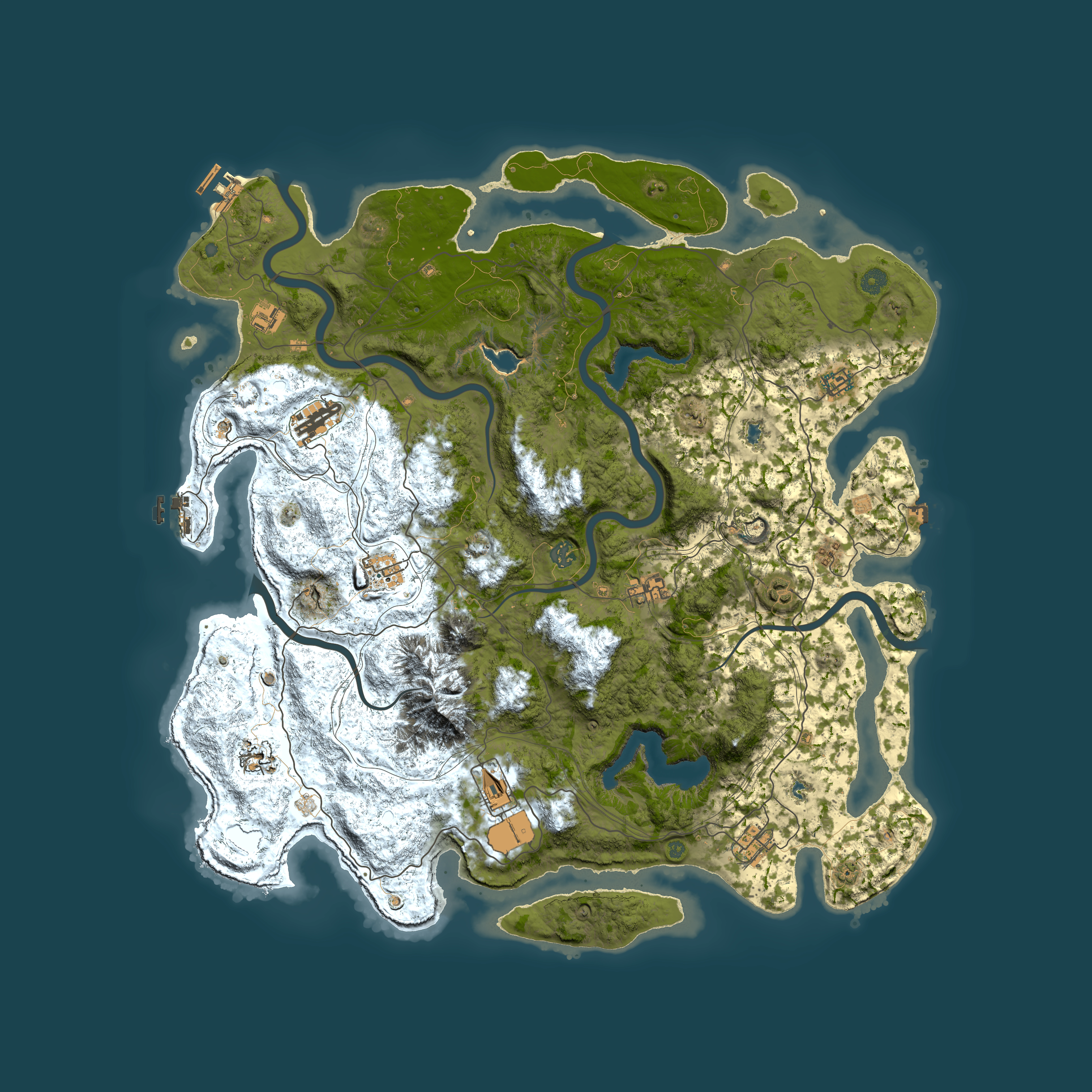 Full top-down render of Rust map seed 1809215798, 5000x5000m