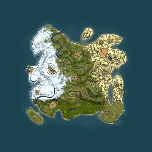 Rust map seed 704087909, 3500x3500m top-down preview