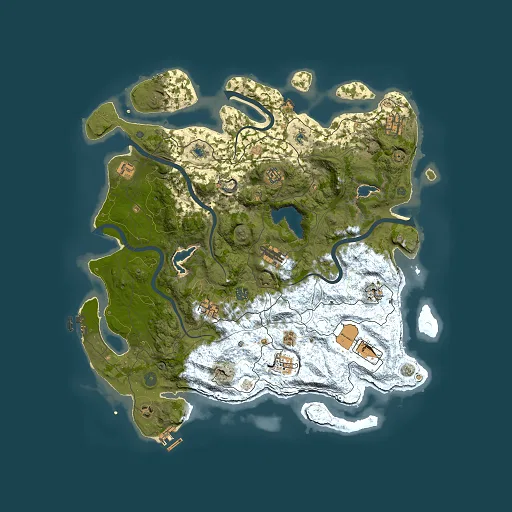 Rust map seed 1055078088, 4500x4500m top-down preview