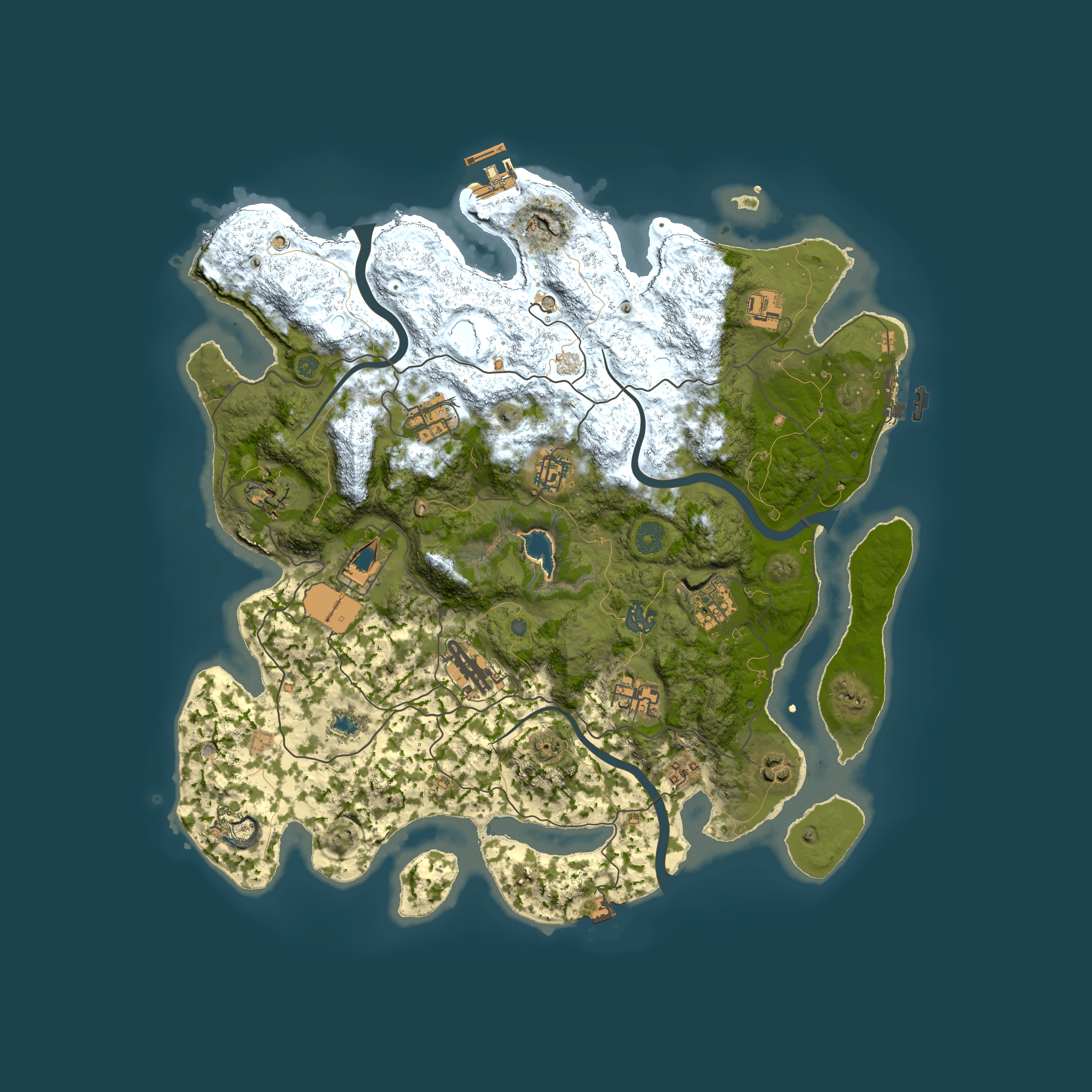 Full top-down render of Rust map seed 462363839, 4000x4000m