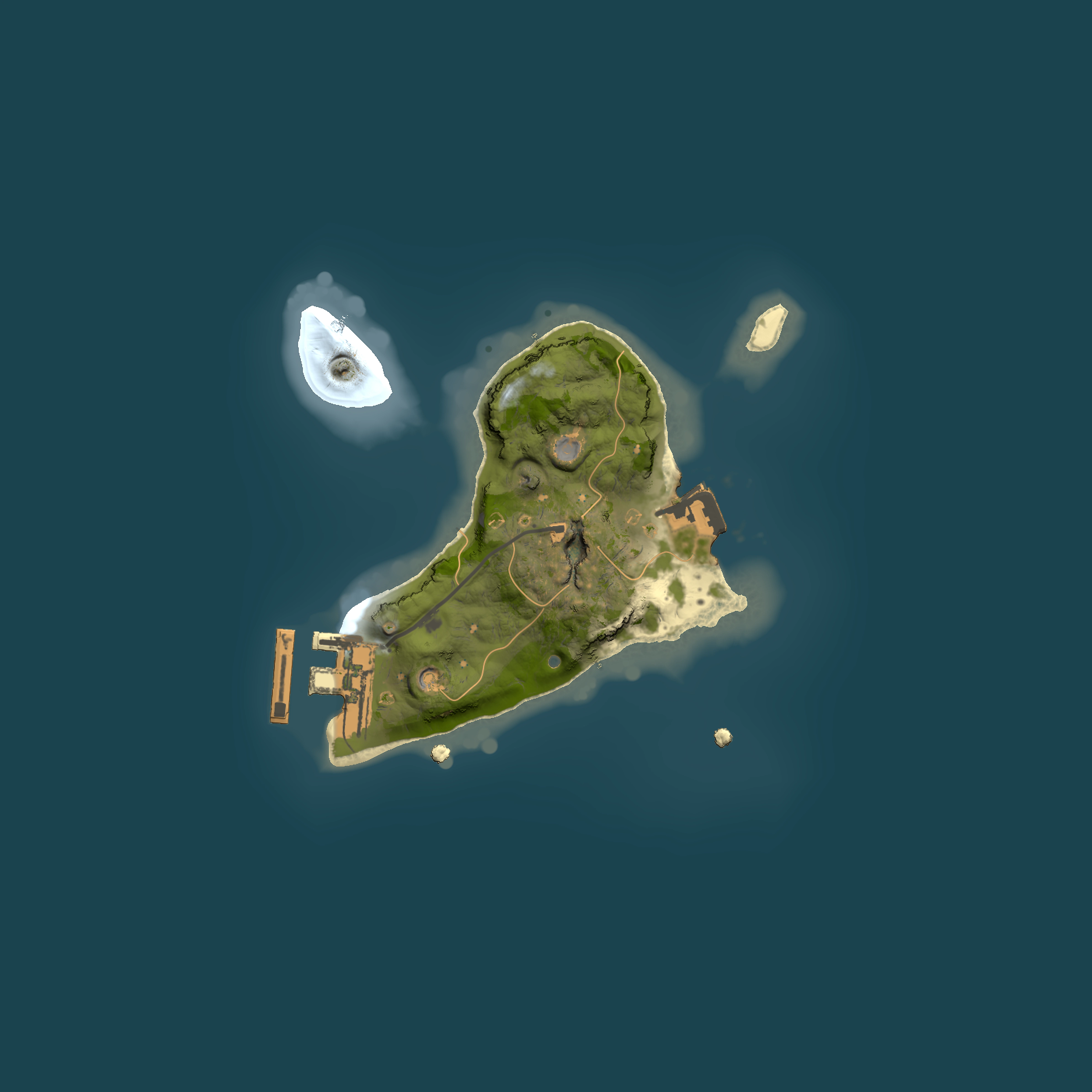 Full top-down render of Rust map seed 168048727, 1500x1500m