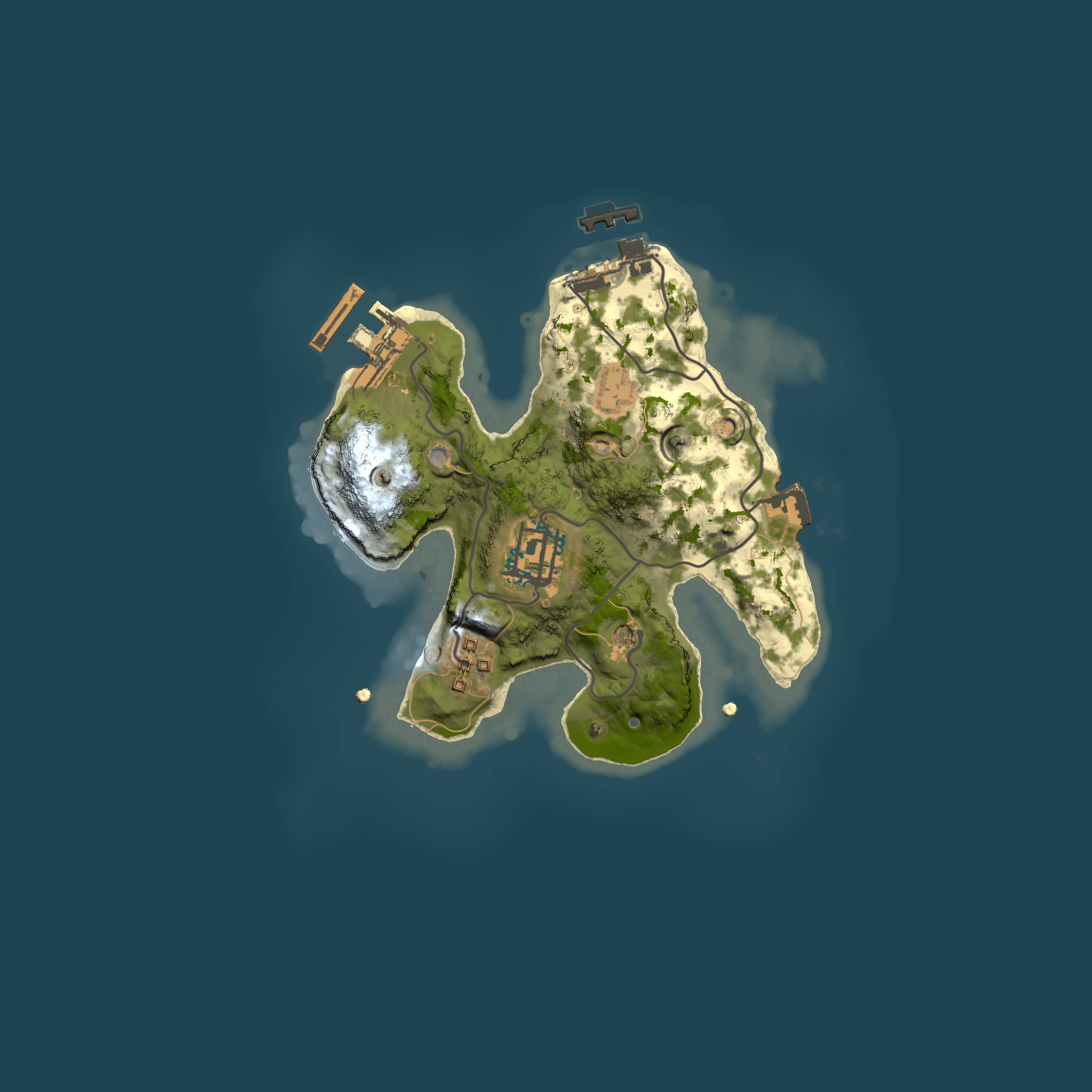Full top-down render of Rust map seed 152457027, 2000x2000m