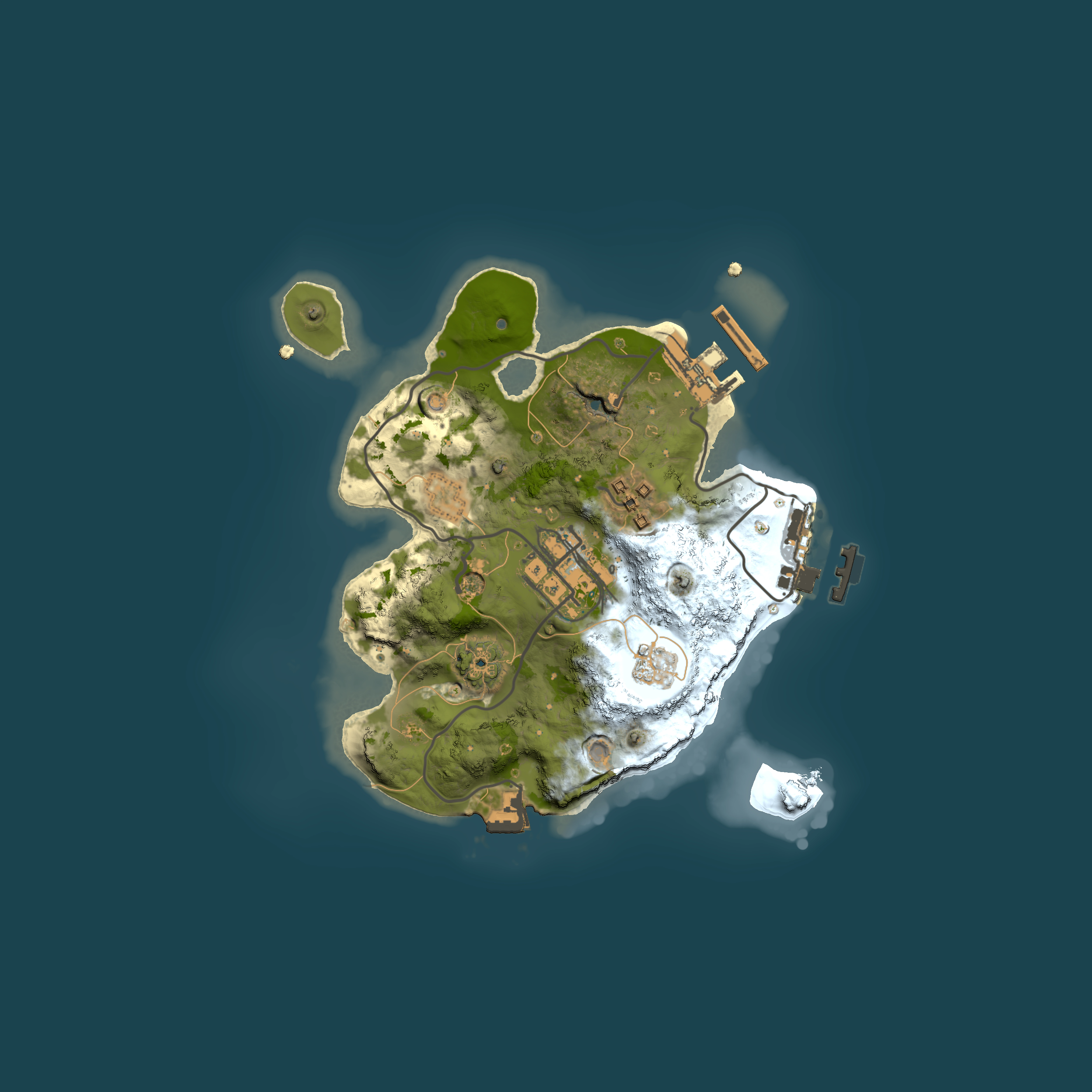 Full top-down render of Rust map seed 1815964061, 2000x2000m