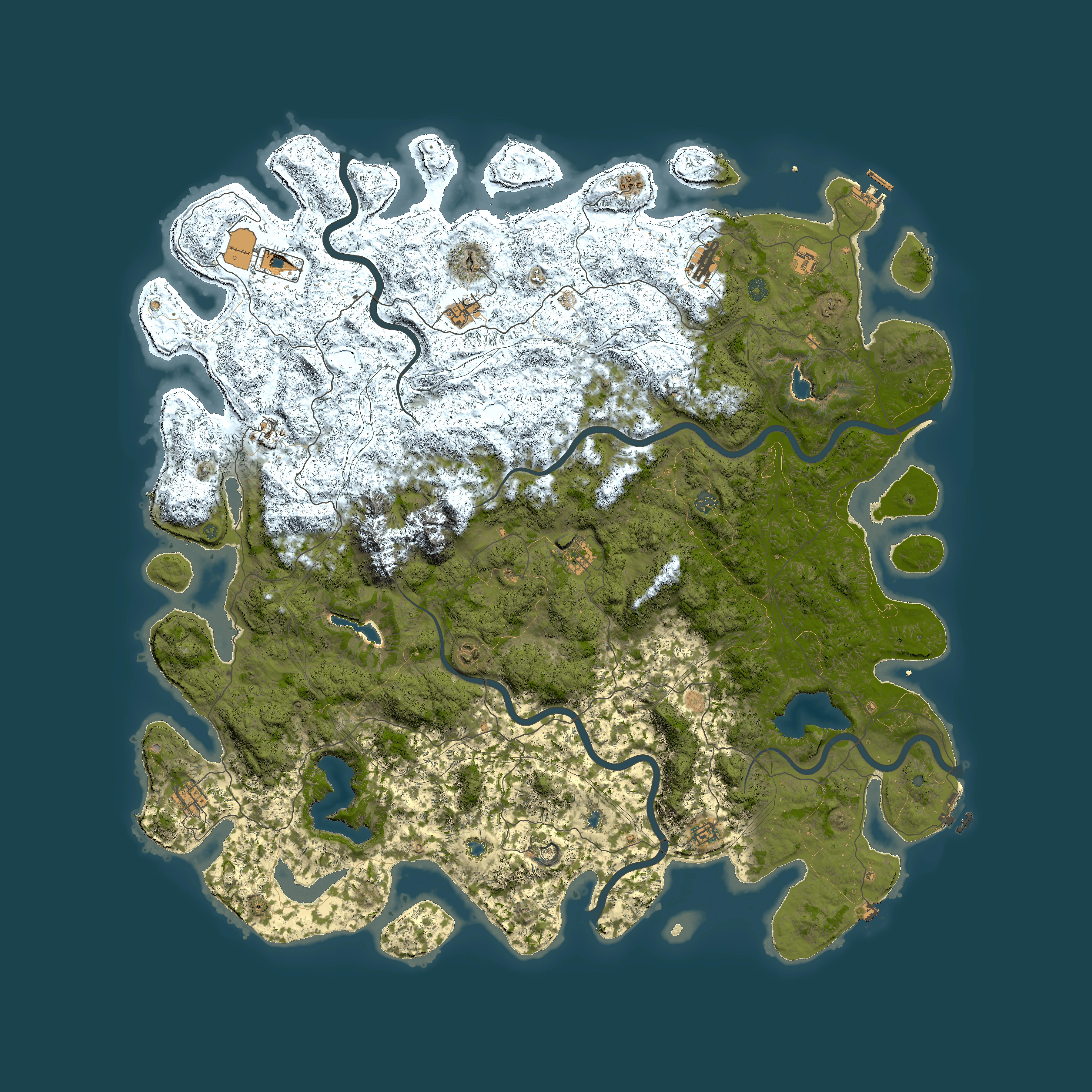 Full top-down render of Rust map seed 306769140, 6000x6000m
