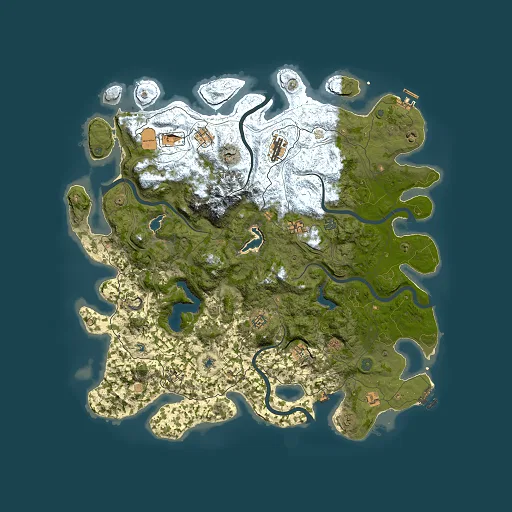 Rust map seed 2073221279, 5000x5000m top-down preview