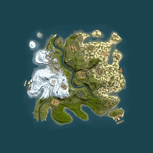 Rust map seed 1303409851, 3000x3000m top-down preview