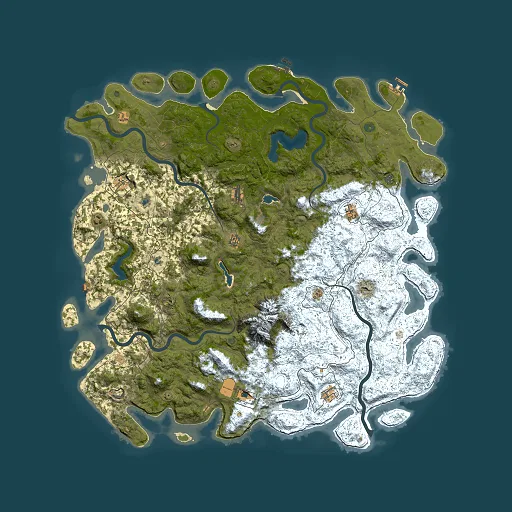 Rust map seed 493018650, 6000x6000m top-down preview