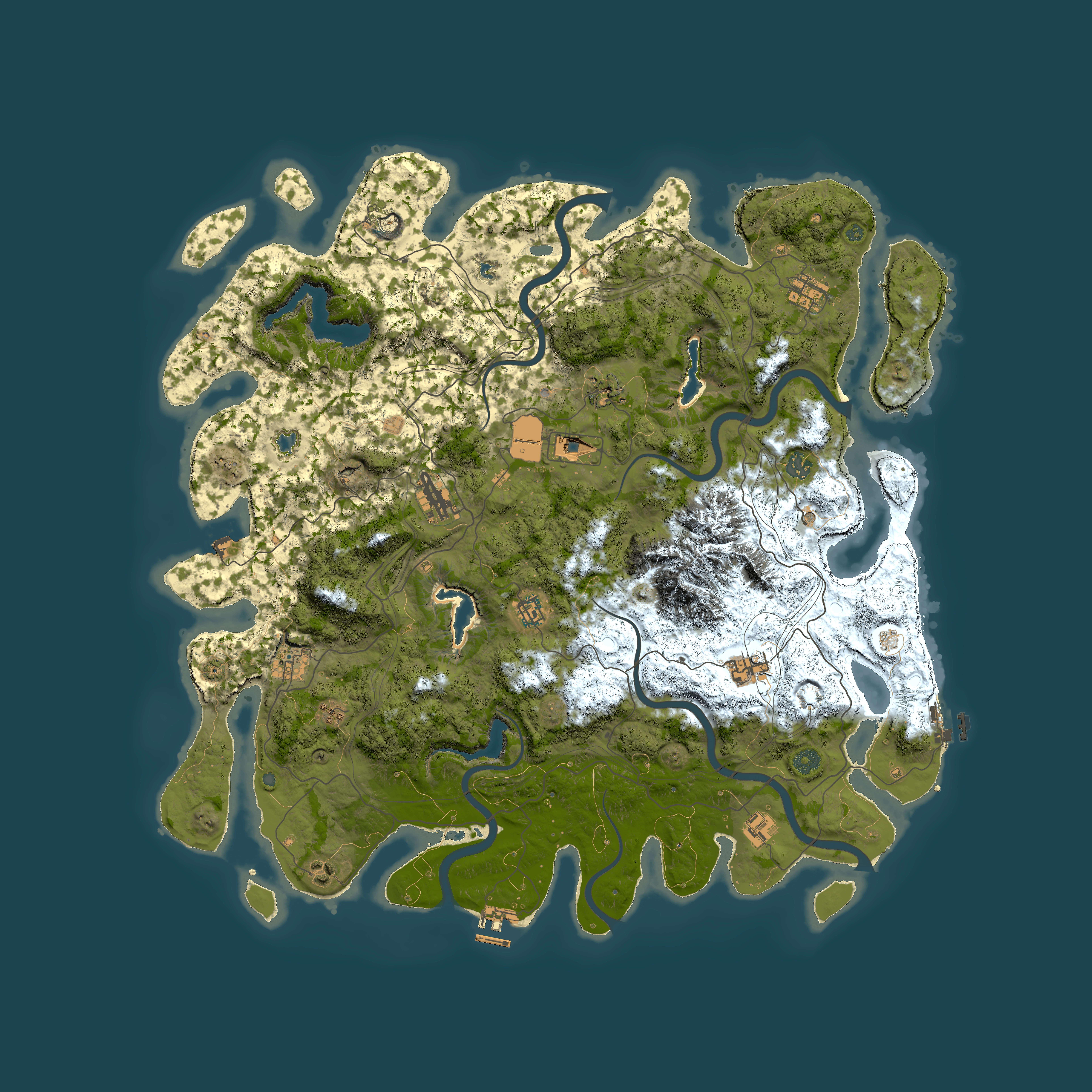 Full top-down render of Rust map seed 1833141573, 5000x5000m