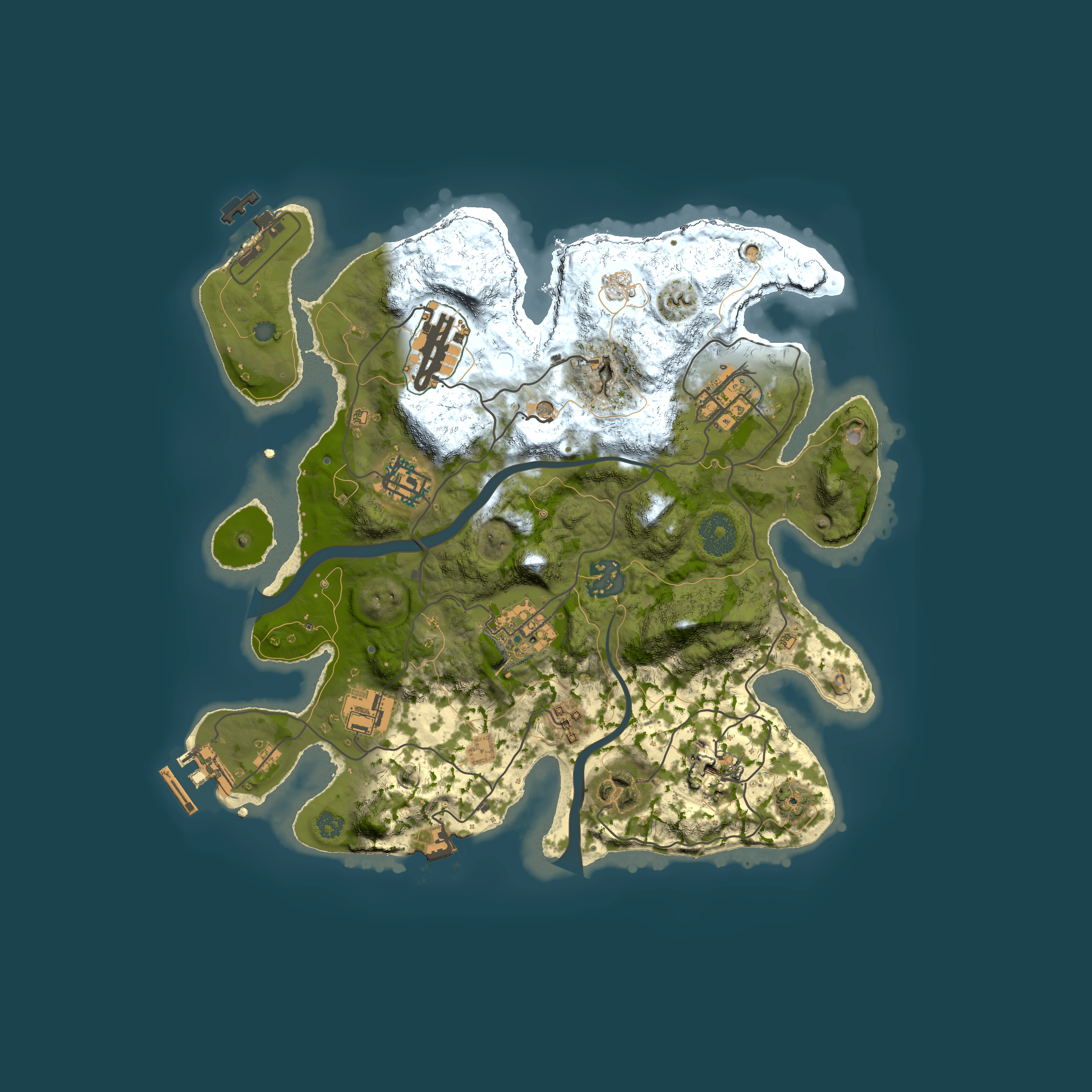 Full top-down render of Rust map seed 327554080, 3000x3000m