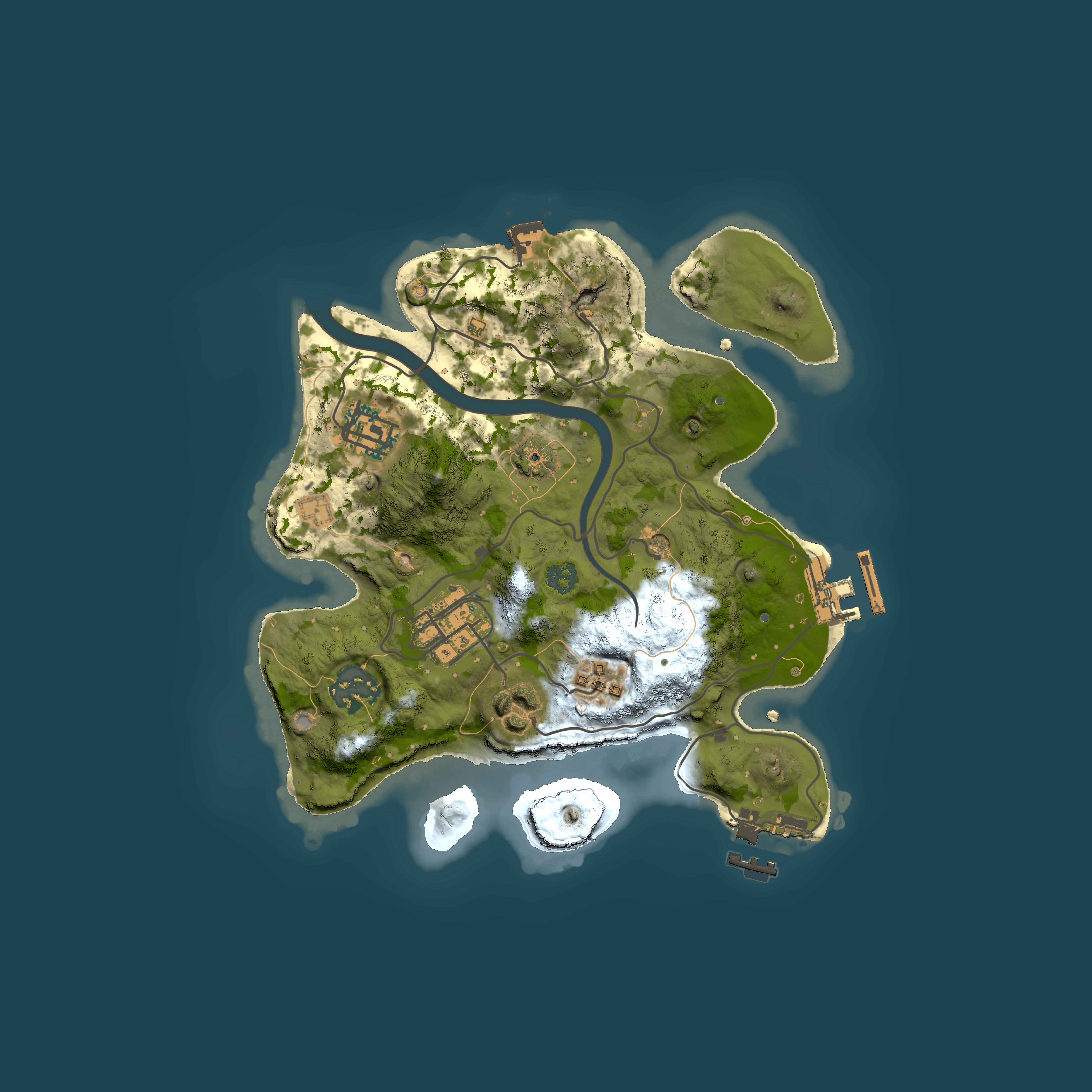 Full top-down render of Rust map seed 936780740, 2500x2500m