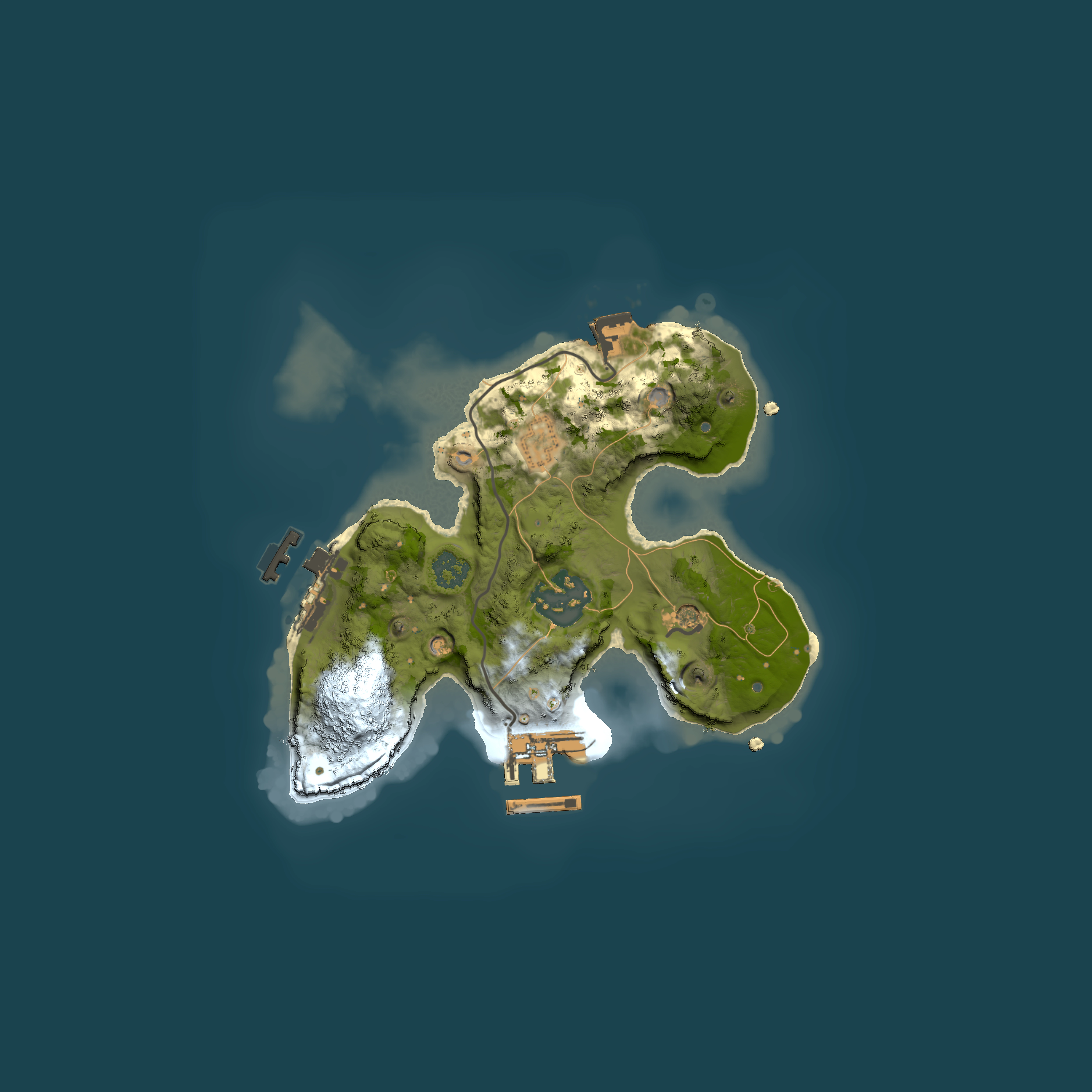 Full top-down render of Rust map seed 1124981144, 2000x2000m