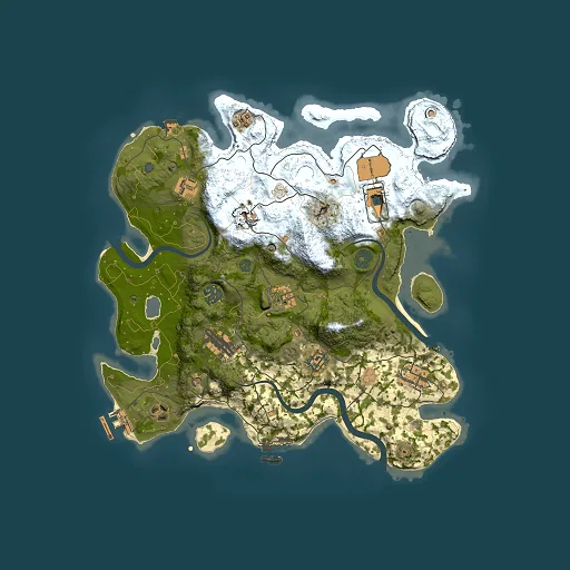Rust map seed 1136482070, 3500x3500m top-down preview