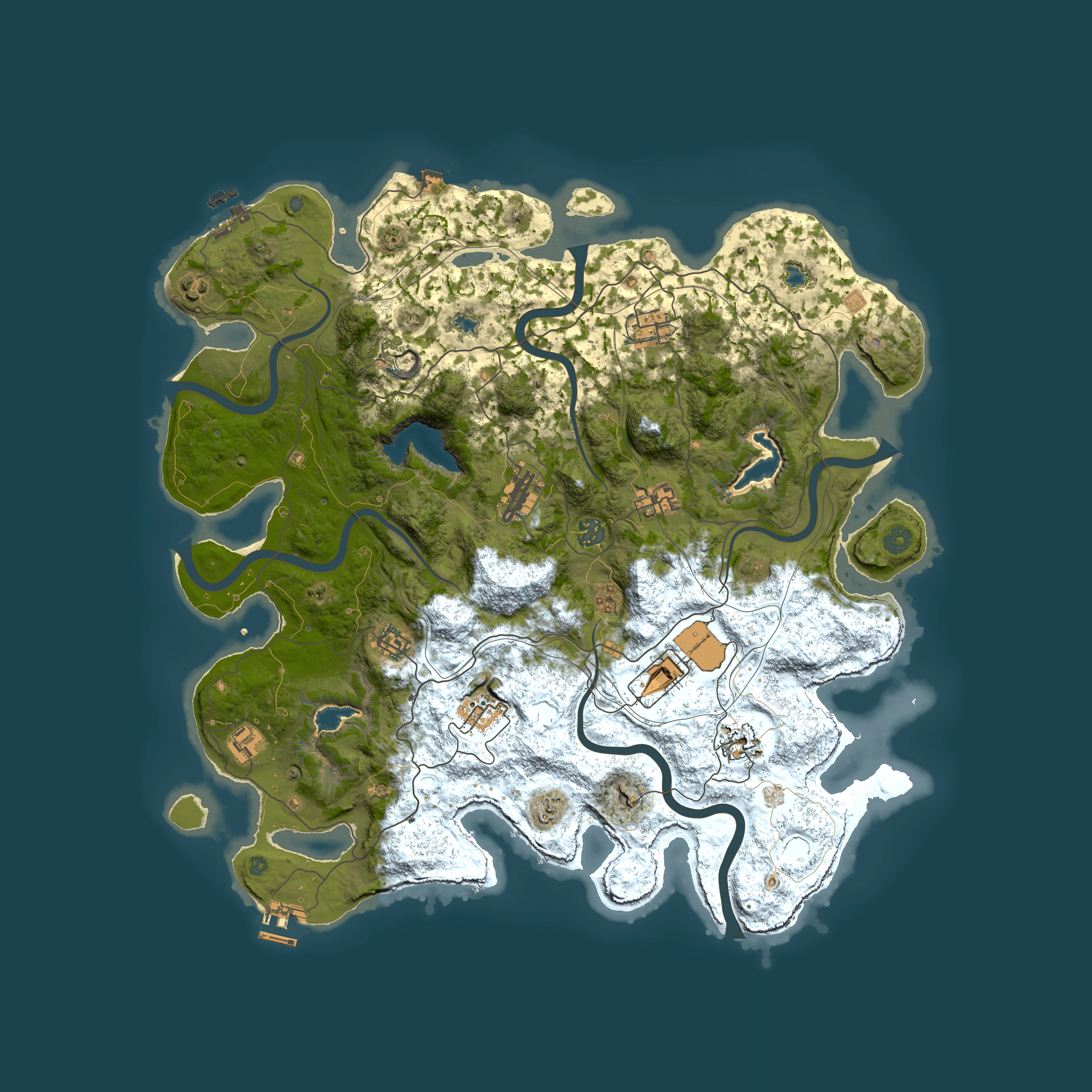 Full top-down render of Rust map seed 1227042807, 4500x4500m