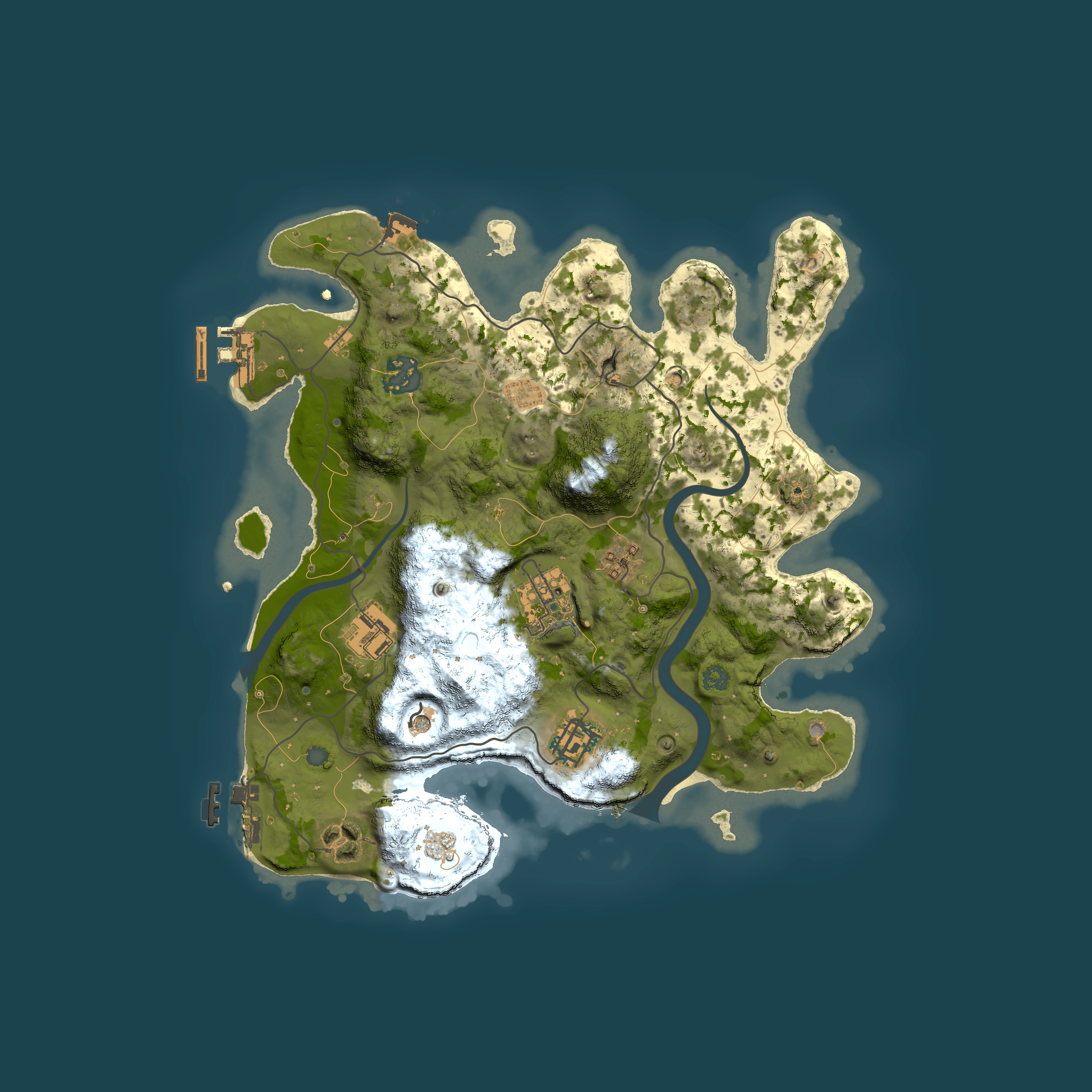 Full top-down render of Rust map seed 1379293395, 3000x3000m