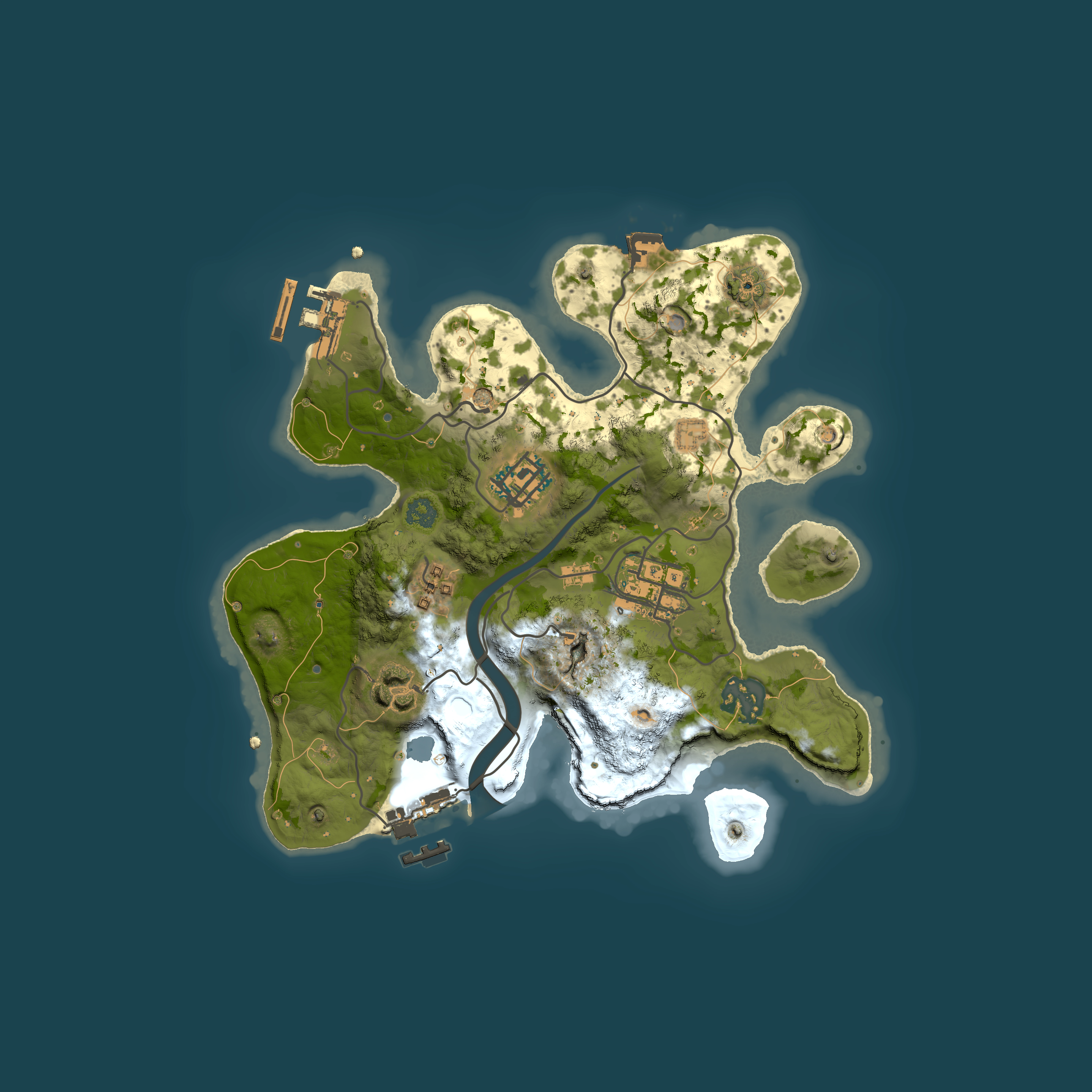 Full top-down render of Rust map seed 483354058, 2500x2500m