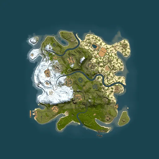 Rust map seed 285643414, 3500x3500m top-down preview