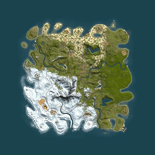 Rust map seed 294997743, 5000x5000m top-down preview