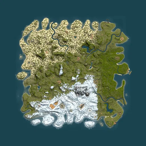 Rust map seed 293635535, 6000x6000m top-down preview