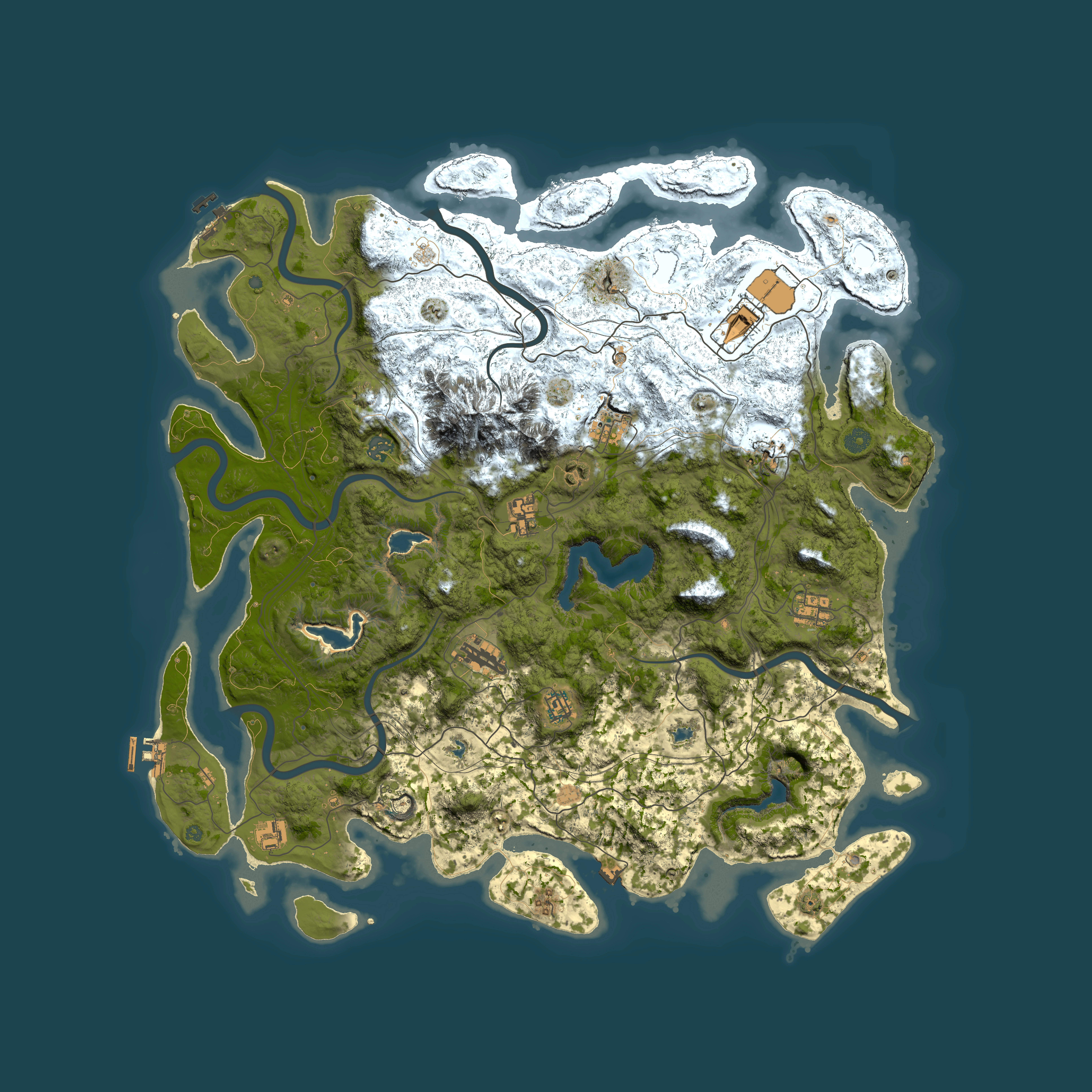Full top-down render of Rust map seed 586649312, 5000x5000m
