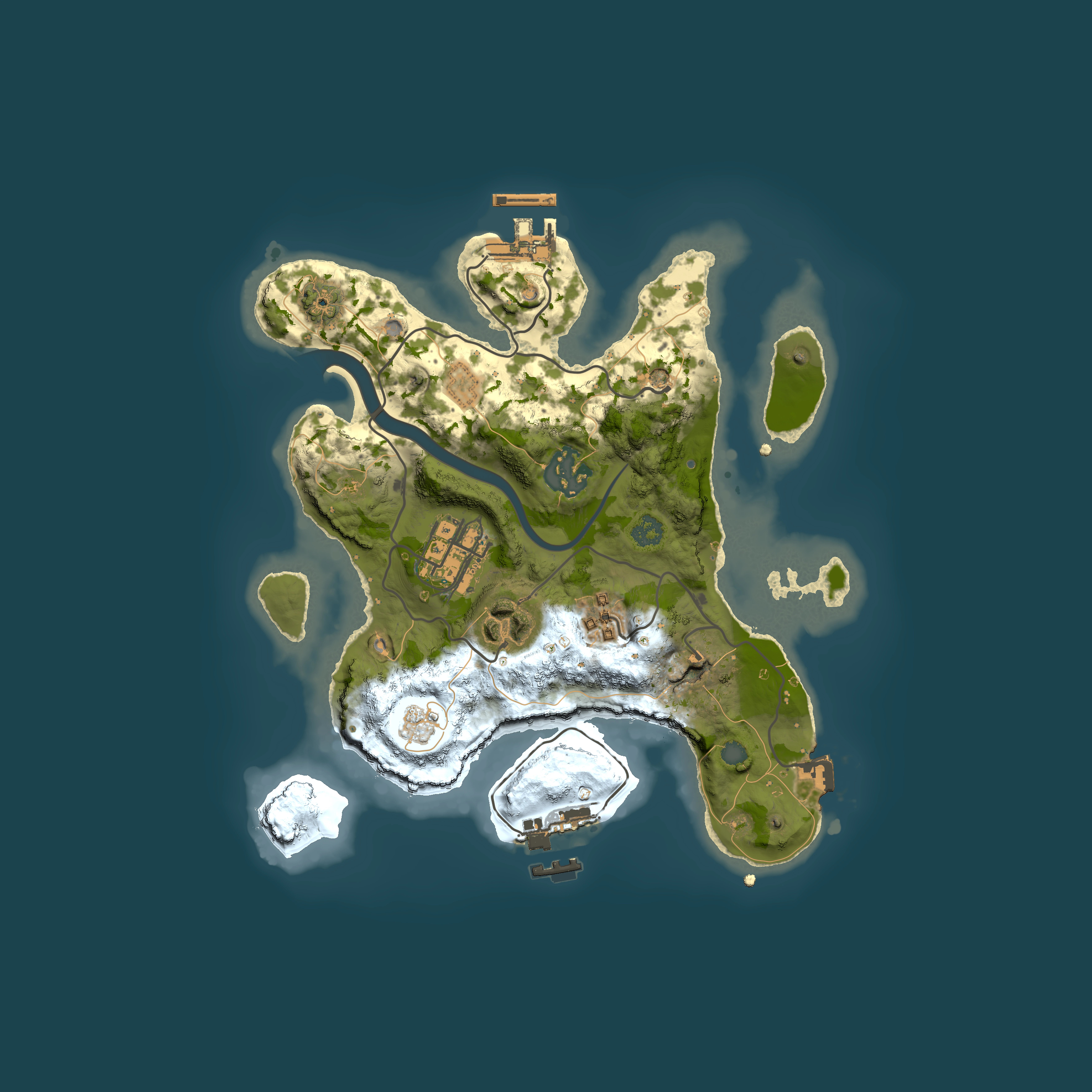 Full top-down render of Rust map seed 1015686376, 2500x2500m