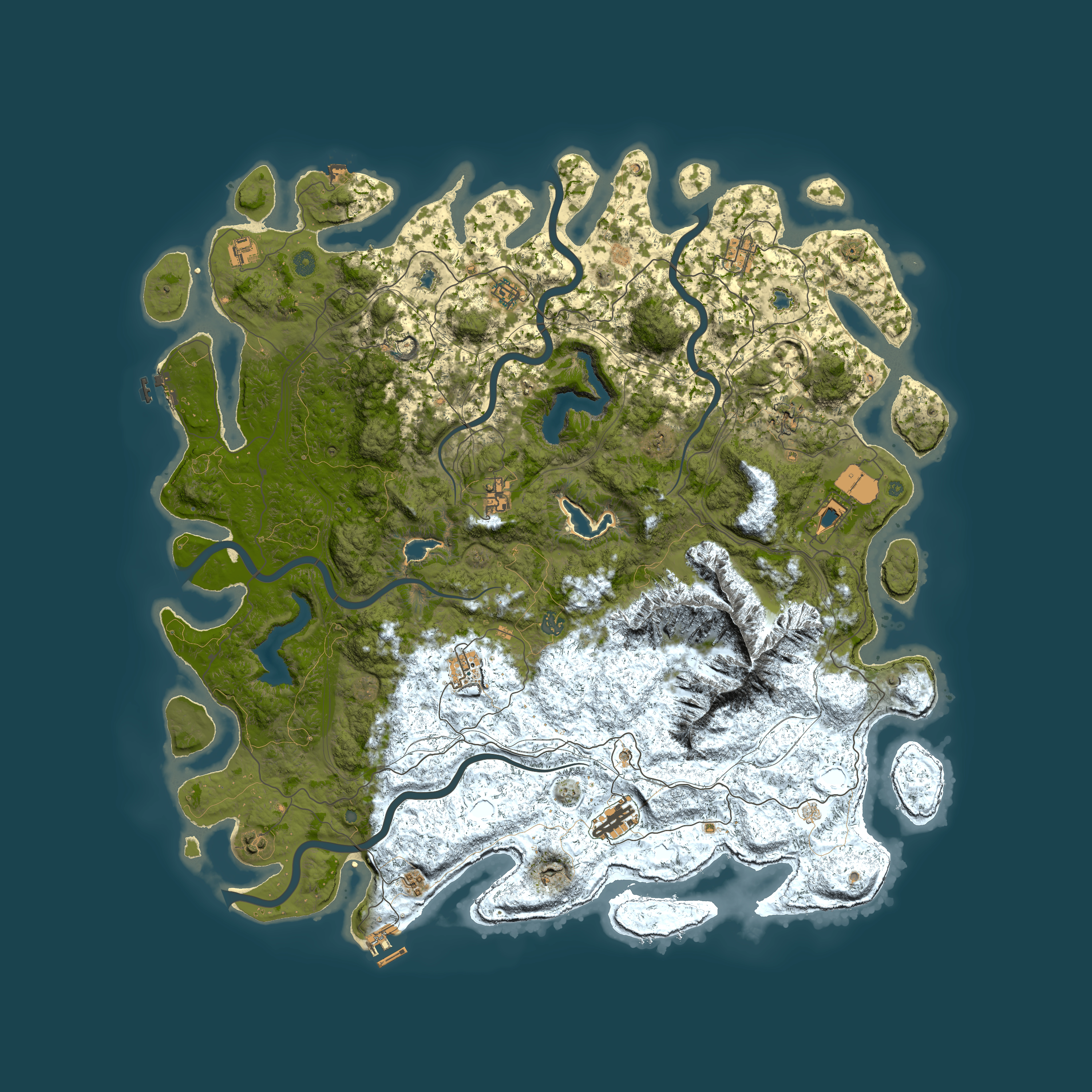 Full top-down render of Rust map seed 1432175627, 5500x5500m