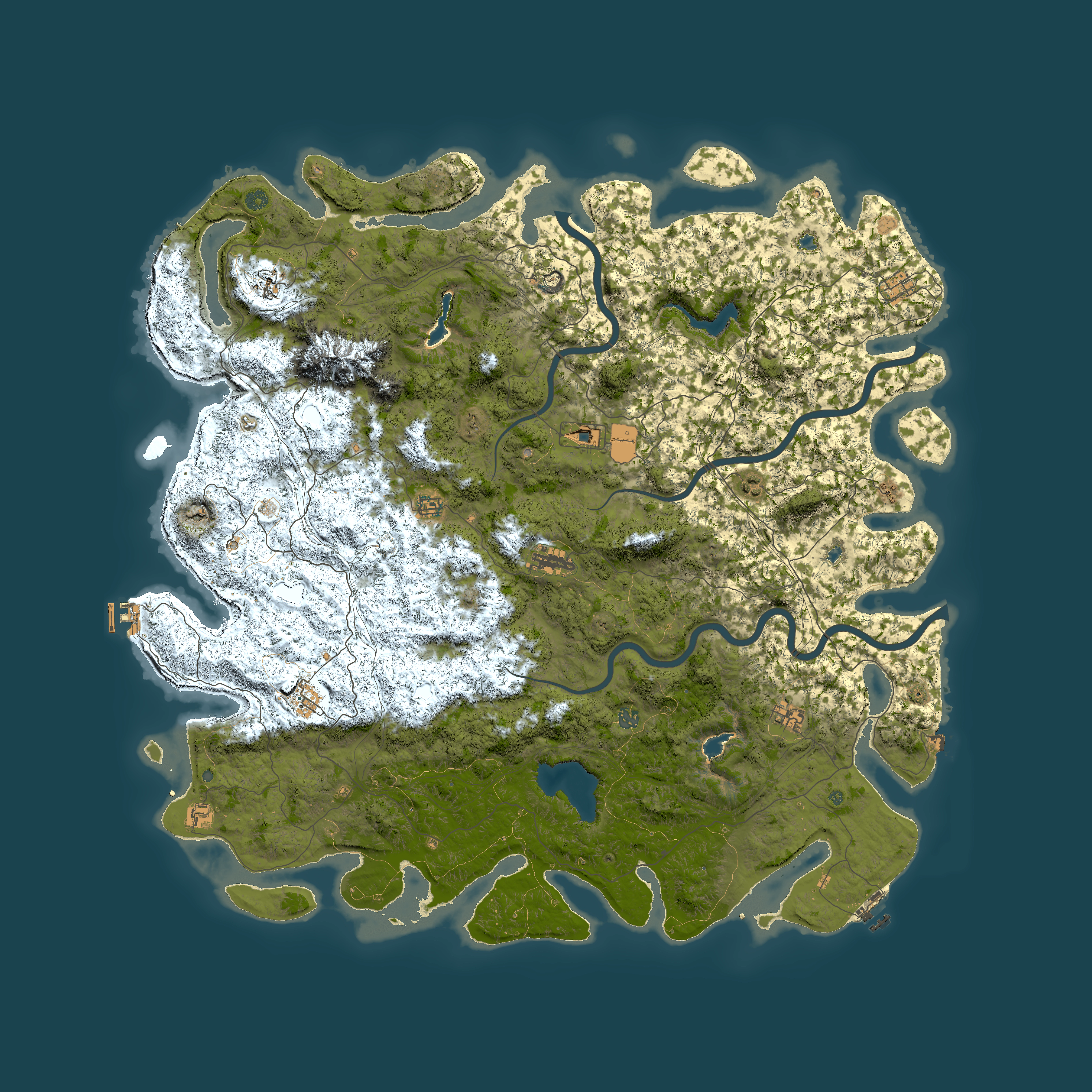 Full top-down render of Rust map seed 355131649, 6000x6000m