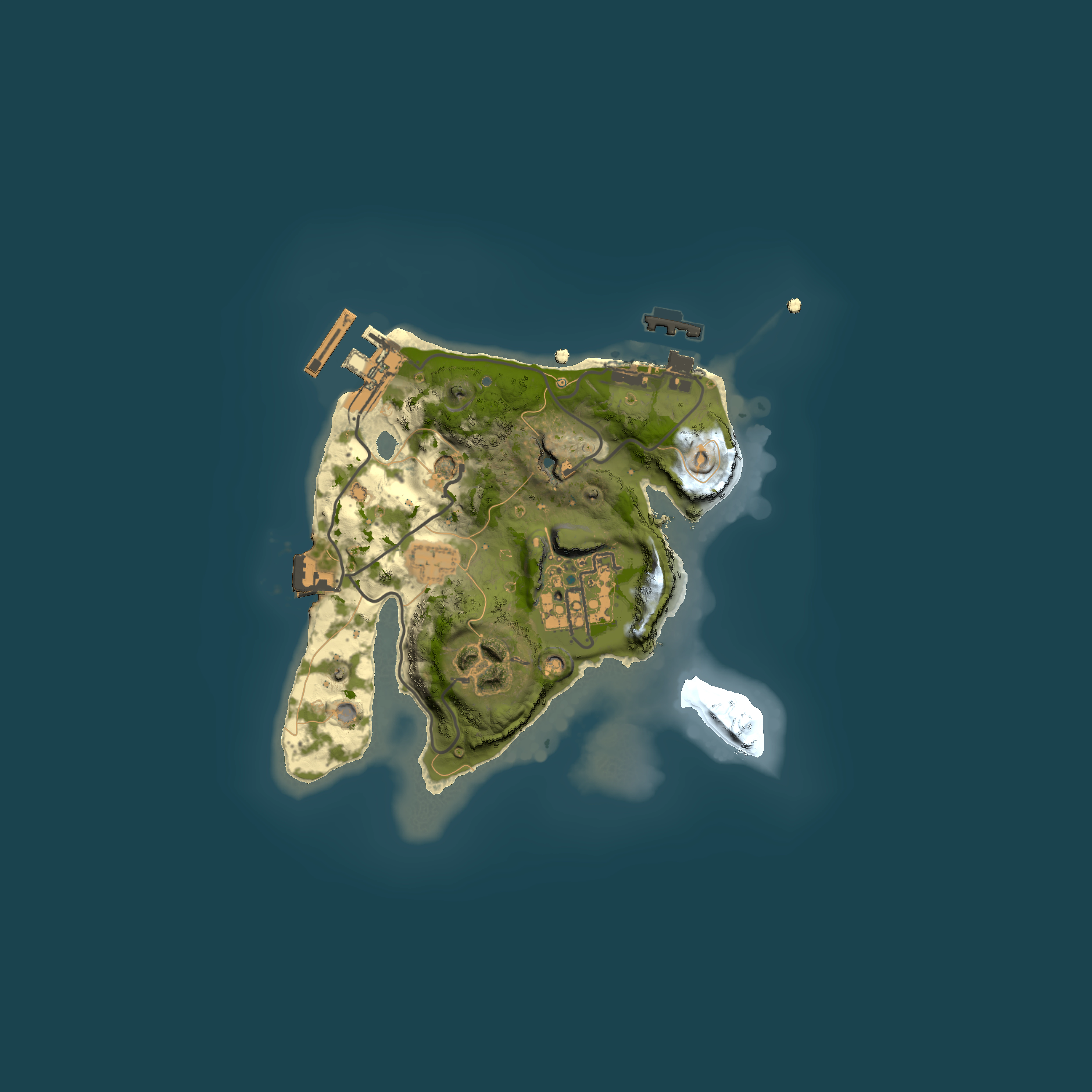 Full top-down render of Rust map seed 545374606, 2000x2000m