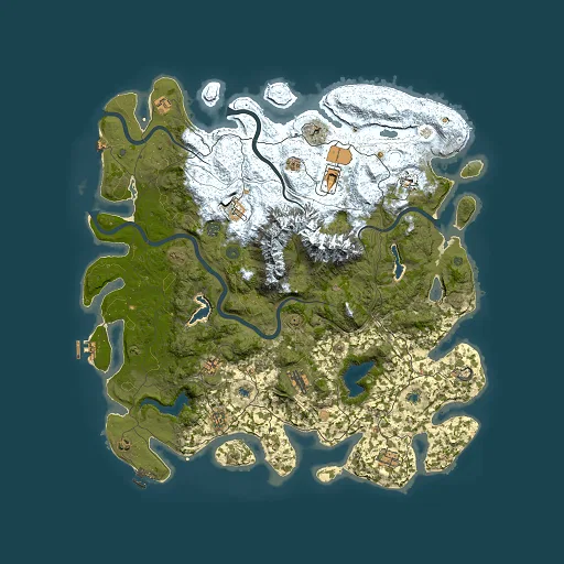 Rust map seed 1750305787, 5000x5000m top-down preview