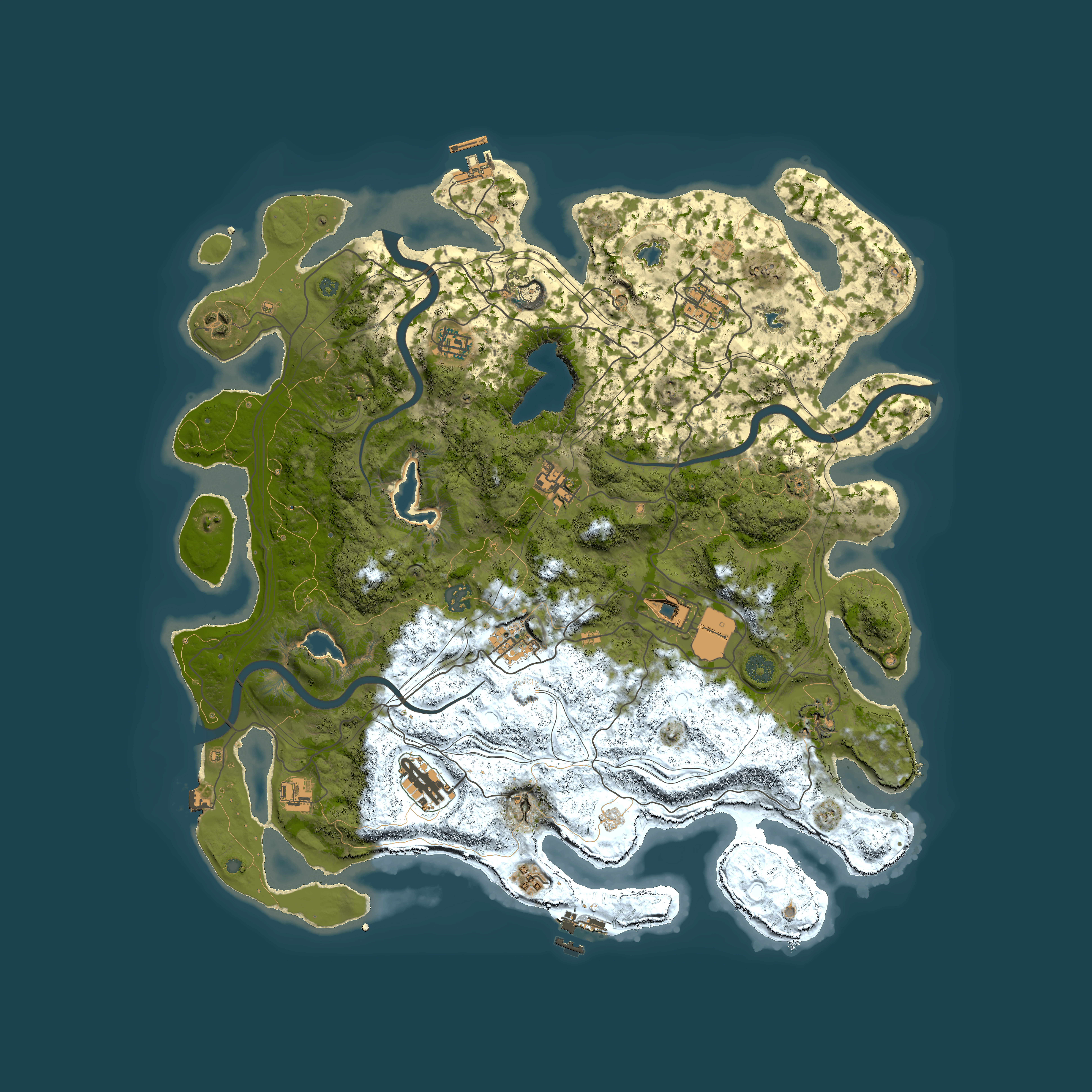 Full top-down render of Rust map seed 1098416472, 4500x4500m