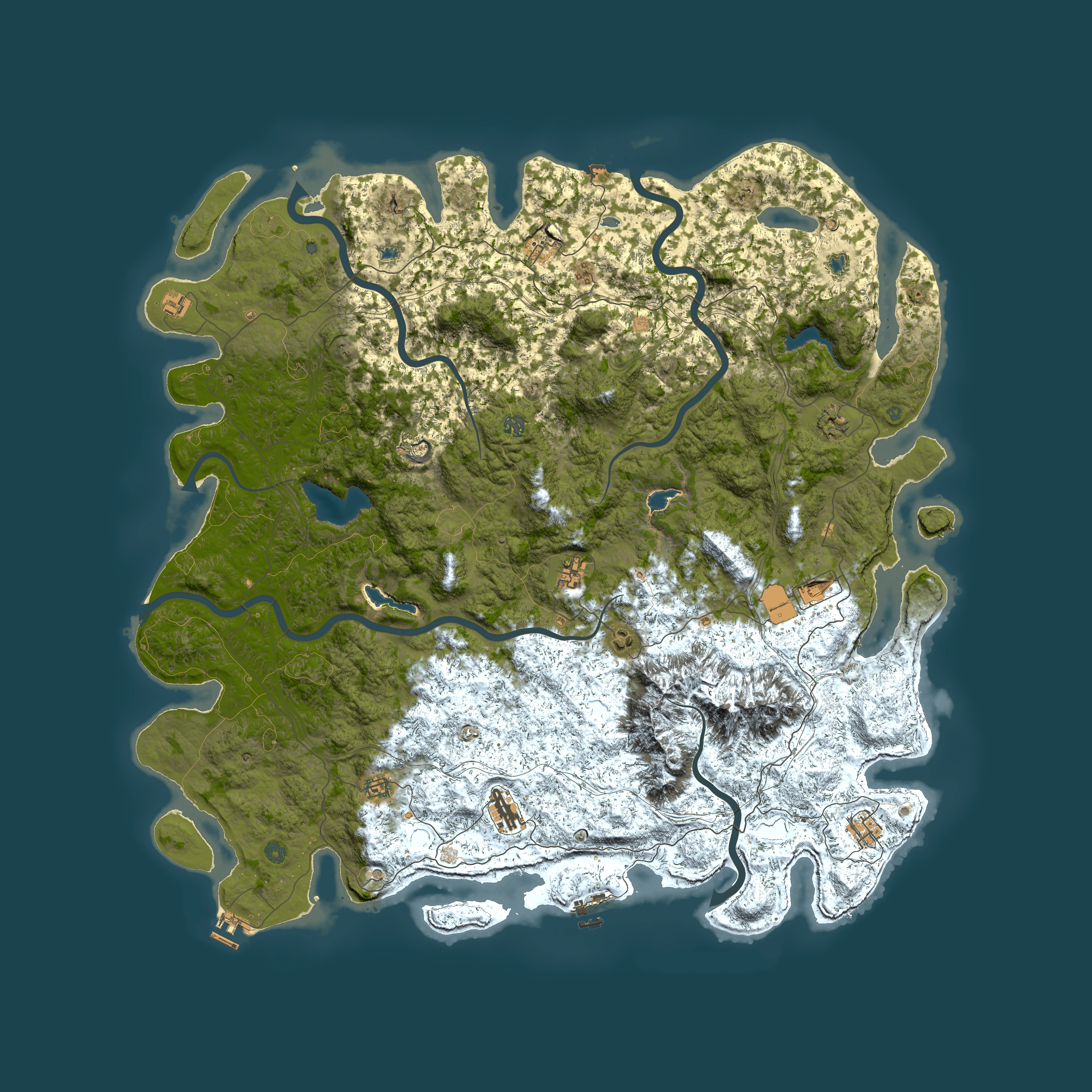 Full top-down render of Rust map seed 1109078583, 6000x6000m