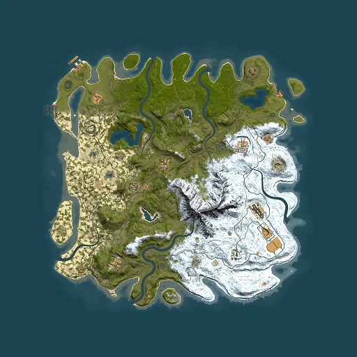 Rust map seed 707422772, 5000x5000m top-down preview
