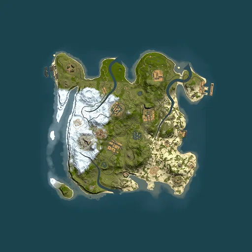 Rust map seed 23658353, 3000x3000m top-down preview