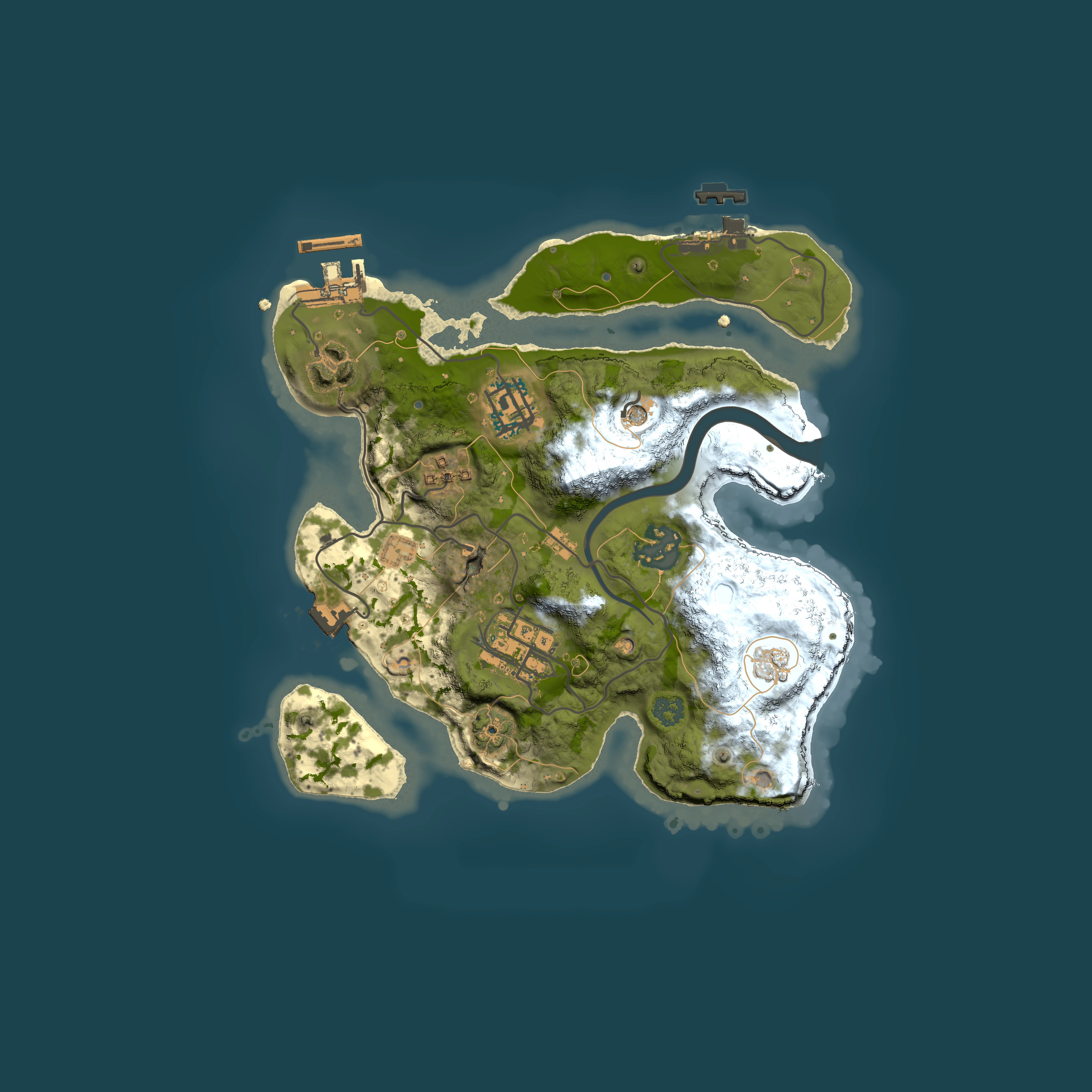 Full top-down render of Rust map seed 2129637652, 2500x2500m