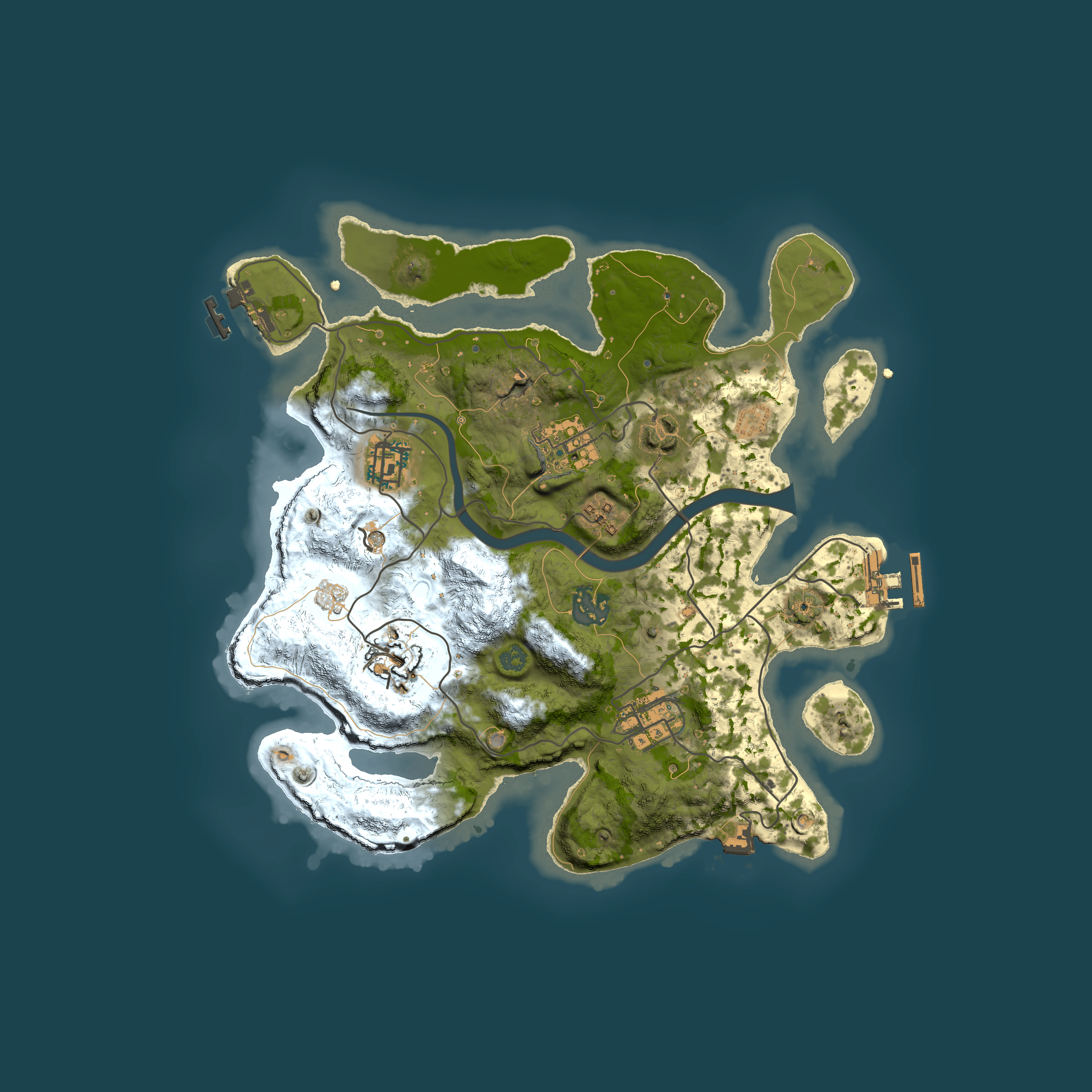 Full top-down render of Rust map seed 516760699, 3000x3000m