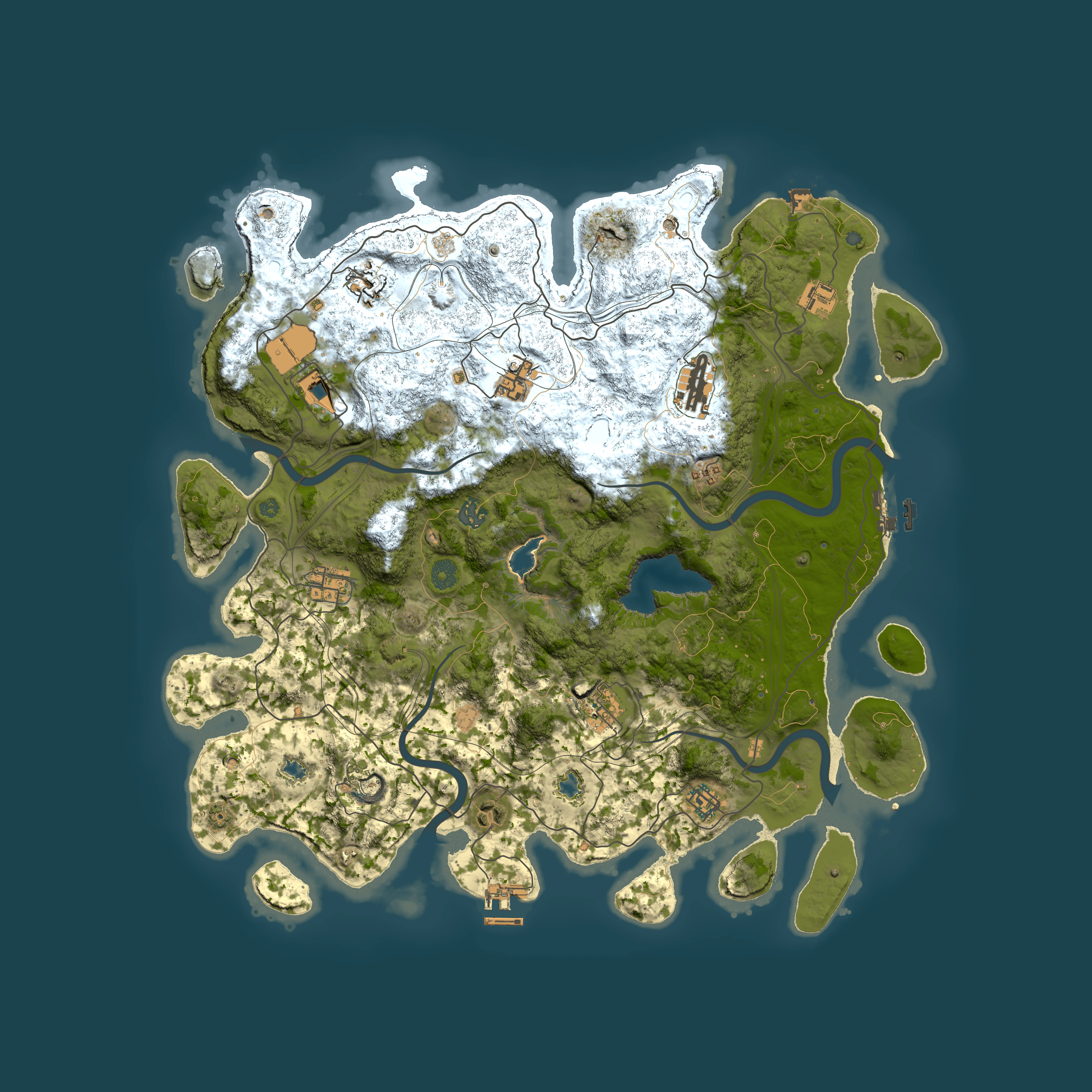 Full top-down render of Rust map seed 175752248, 4500x4500m
